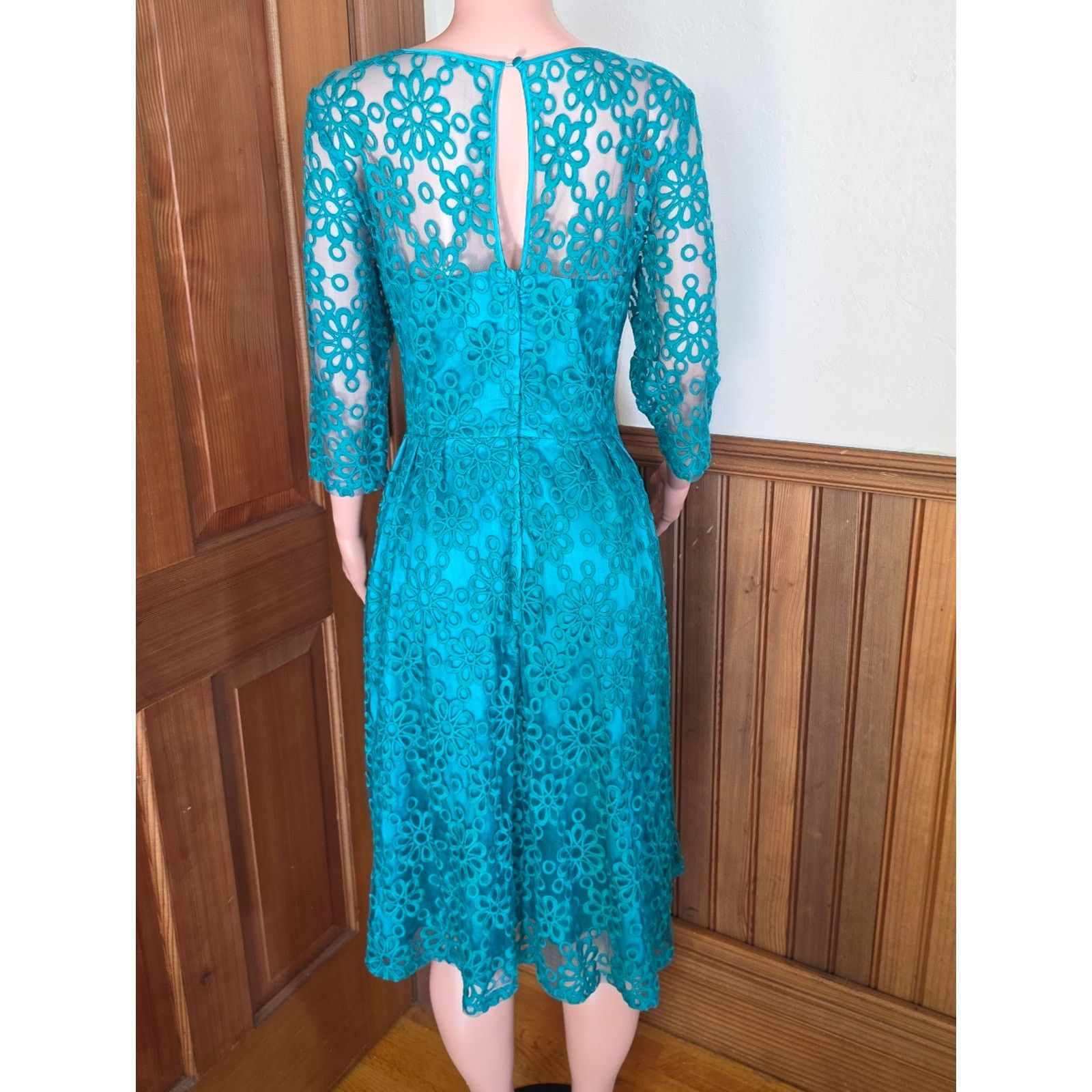 Vintage NWOT Tatyana Teal Innocence In Lace Midi Dress 2XL Size XXL / US 16-18 / IT 52-54 - 4 Thumbnail