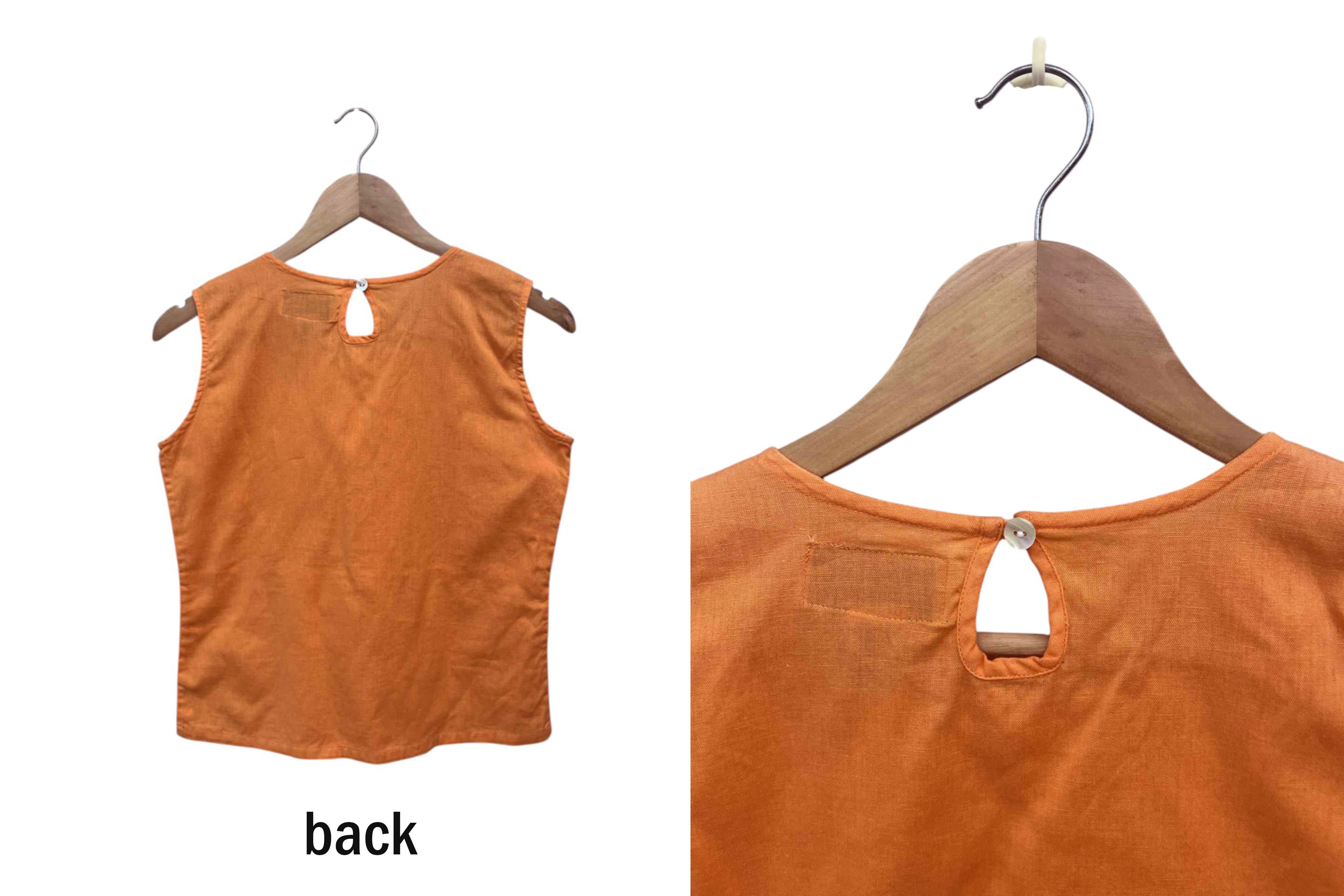 Vintage Linen and cotton sleeveless top, summer tank top Size S / US 4 / IT 40 - 5 Thumbnail