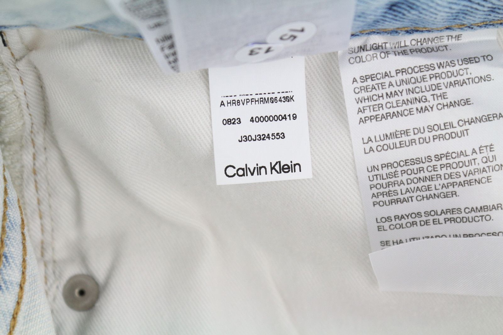 Calvin Klein REGULAR TAPER W31/L32 Light Blue Washed Zipper Denim 85328 Size US 31 - 10 Thumbnail