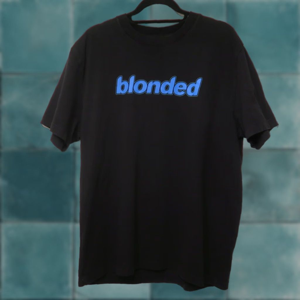 VINTAGE Frank Ocean Blonded Logo T-Shirt Men Large Black Blue