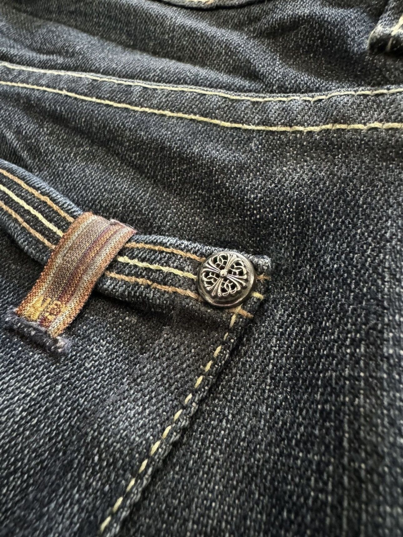 Chrome Hearts Chrome Hearts Notify Custom Gold Leather Cross Patch Denim Size 27" / US 4 / IT 40 - 15 Thumbnail