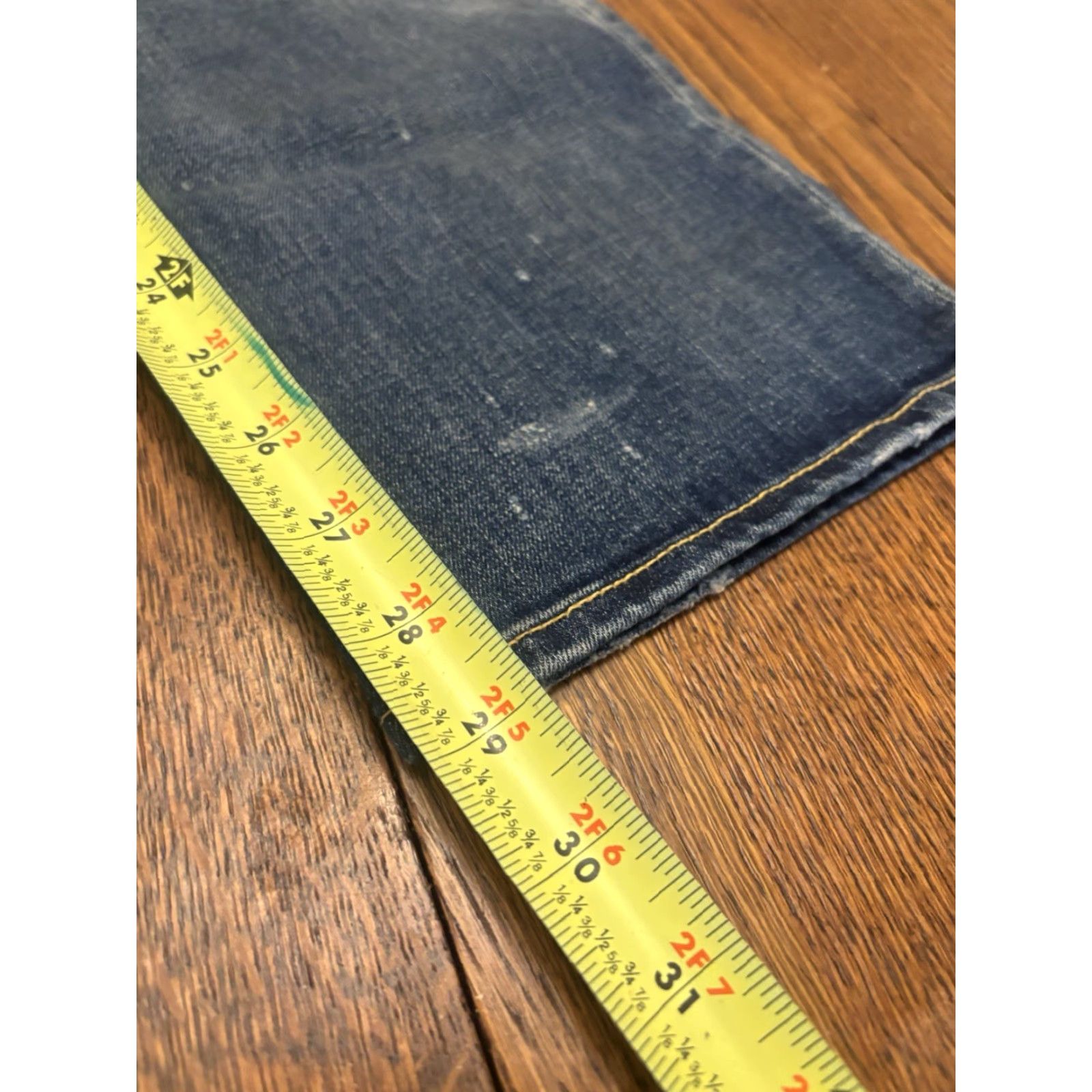 Polo Ralph Lauren VINTAGE Polo by Ralph Lauren Jeans Womens 27 Blue Distressed Crop 5-Pocket Slim Belt Loops Women Size 27" / US 4 / IT 40 - 5 Thumbnail