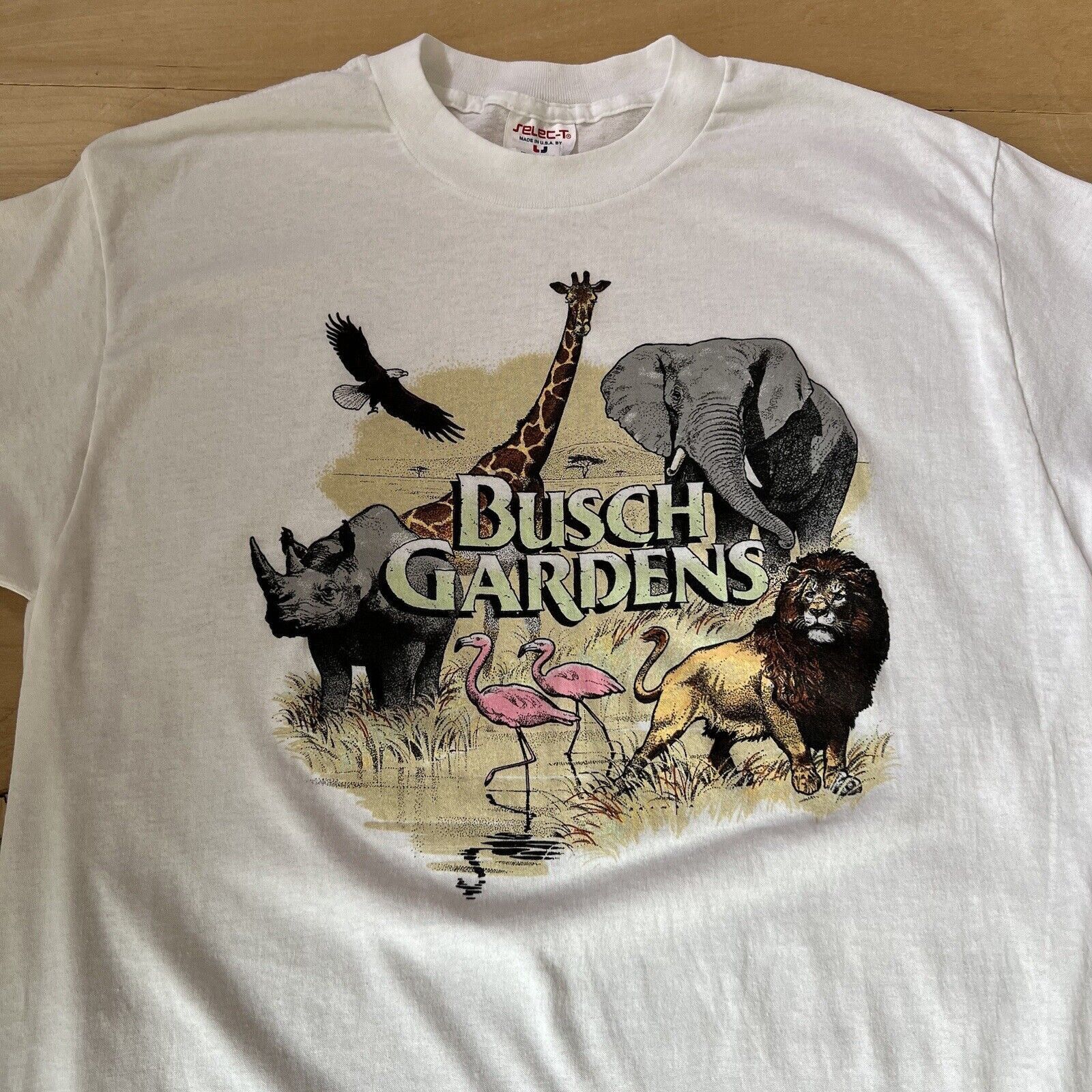 Vintage Vintage Busch Gardens Shirt XL White 80s Tampa Bay Florida Size US XL / EU 56 / 4 - 2 Thumbnail