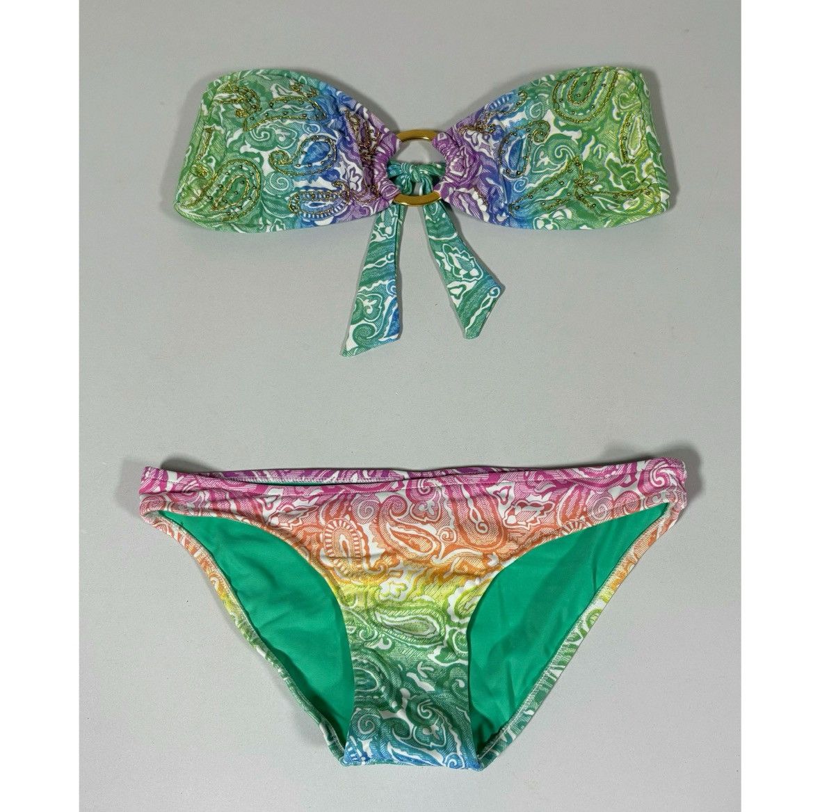 Sugar Free Paisley Top (M) and Bottoms (S) Bikini Set 💚✨