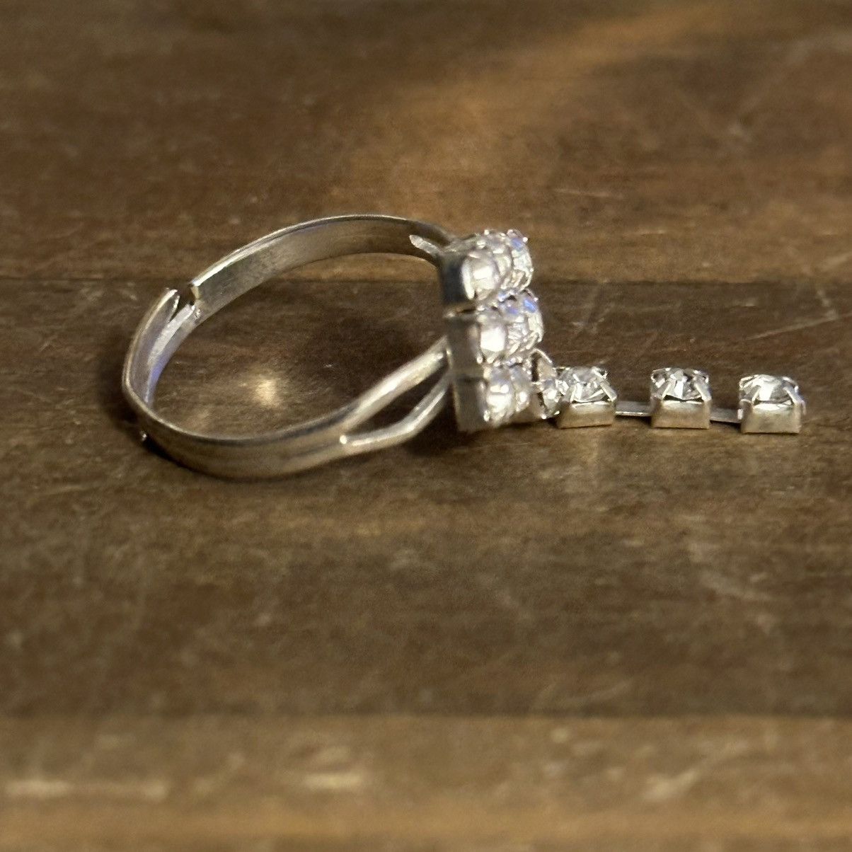 Vintage vintage rhinestone kite ring Size ONE SIZE - 6 Thumbnail