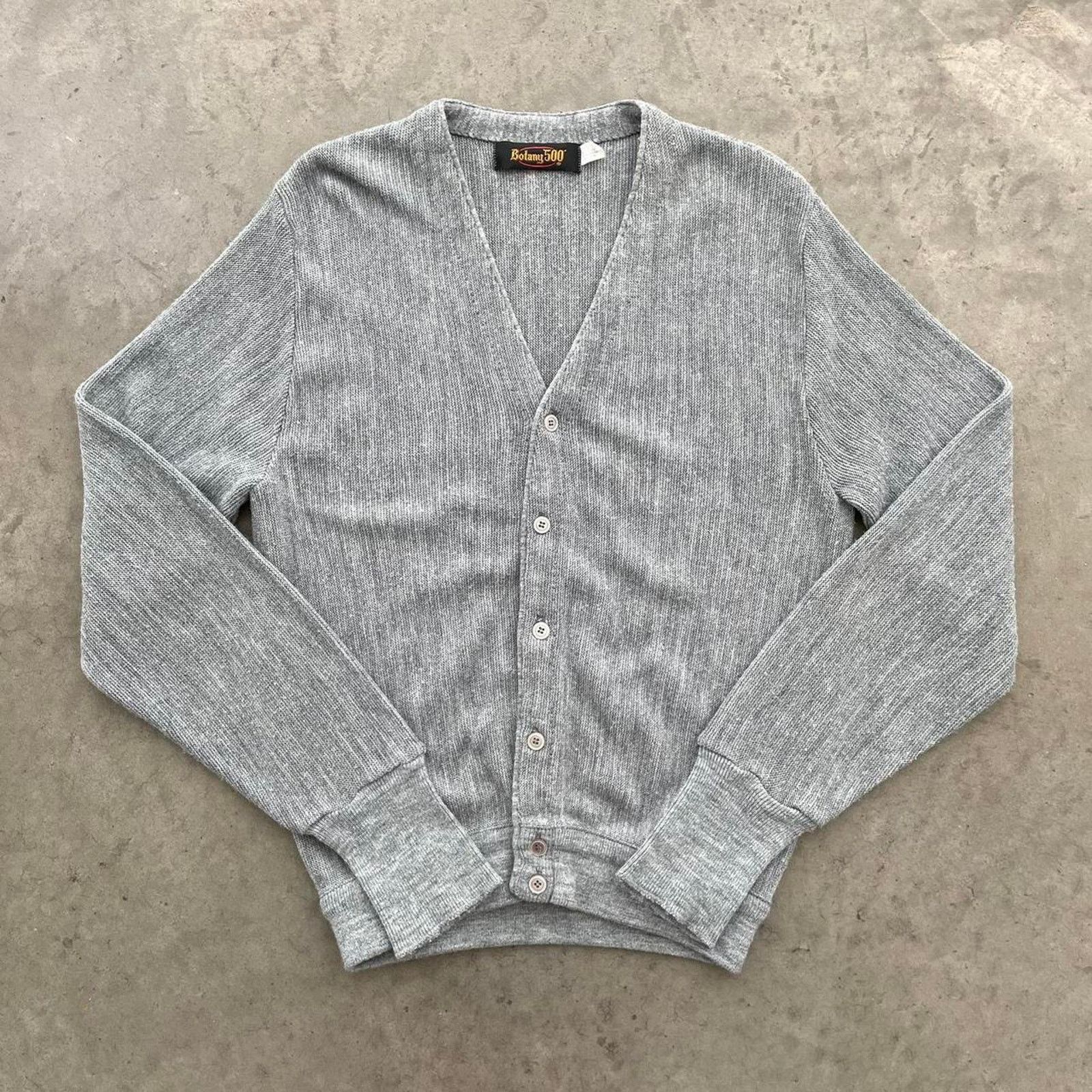 Vintage Vintage 80s Heather Grey Cardigan Sweater Size US L / EU 52-54 / 3 - 1 Thumbnail
