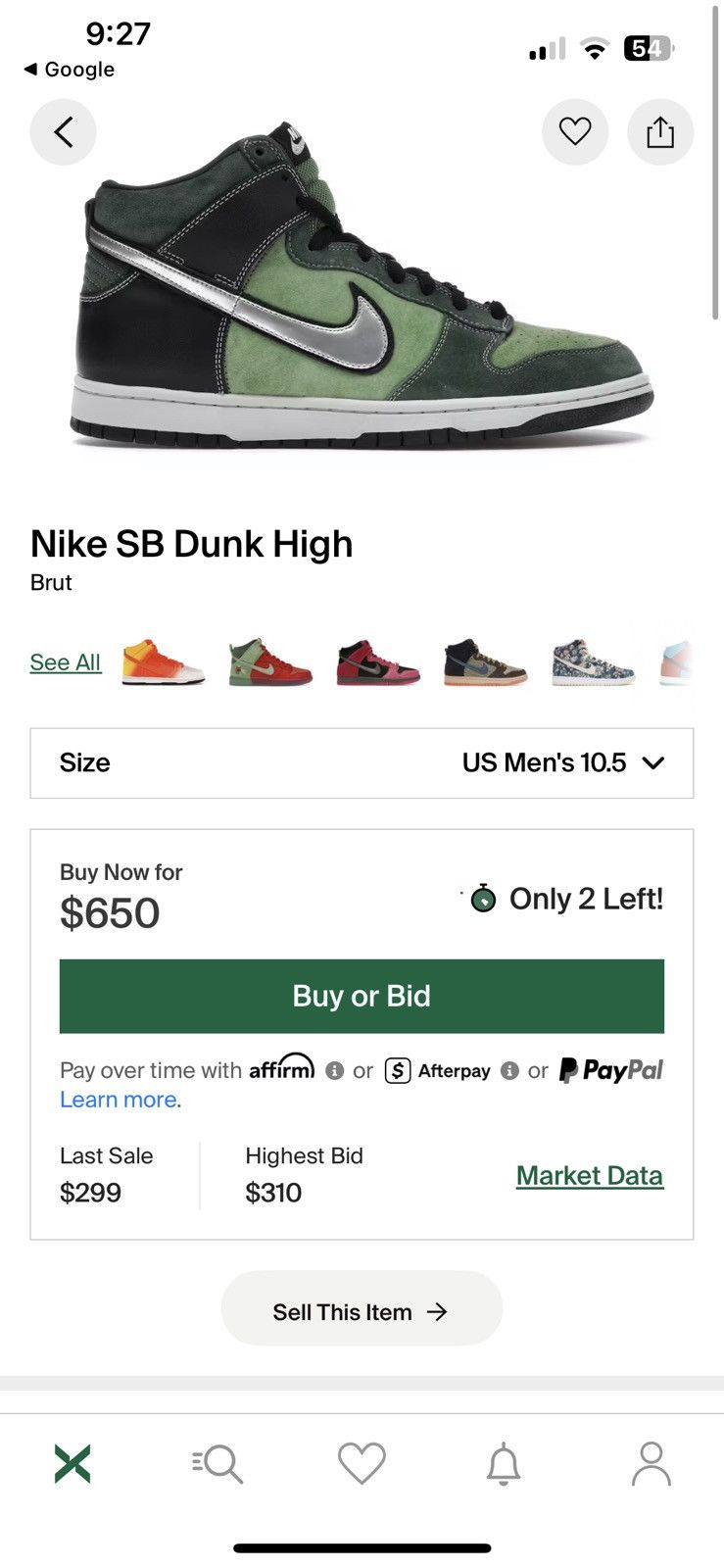 Nike SB Nike SB Dunk High “Brut” Size US 9.5 / EU 42-43 - 9 Thumbnail