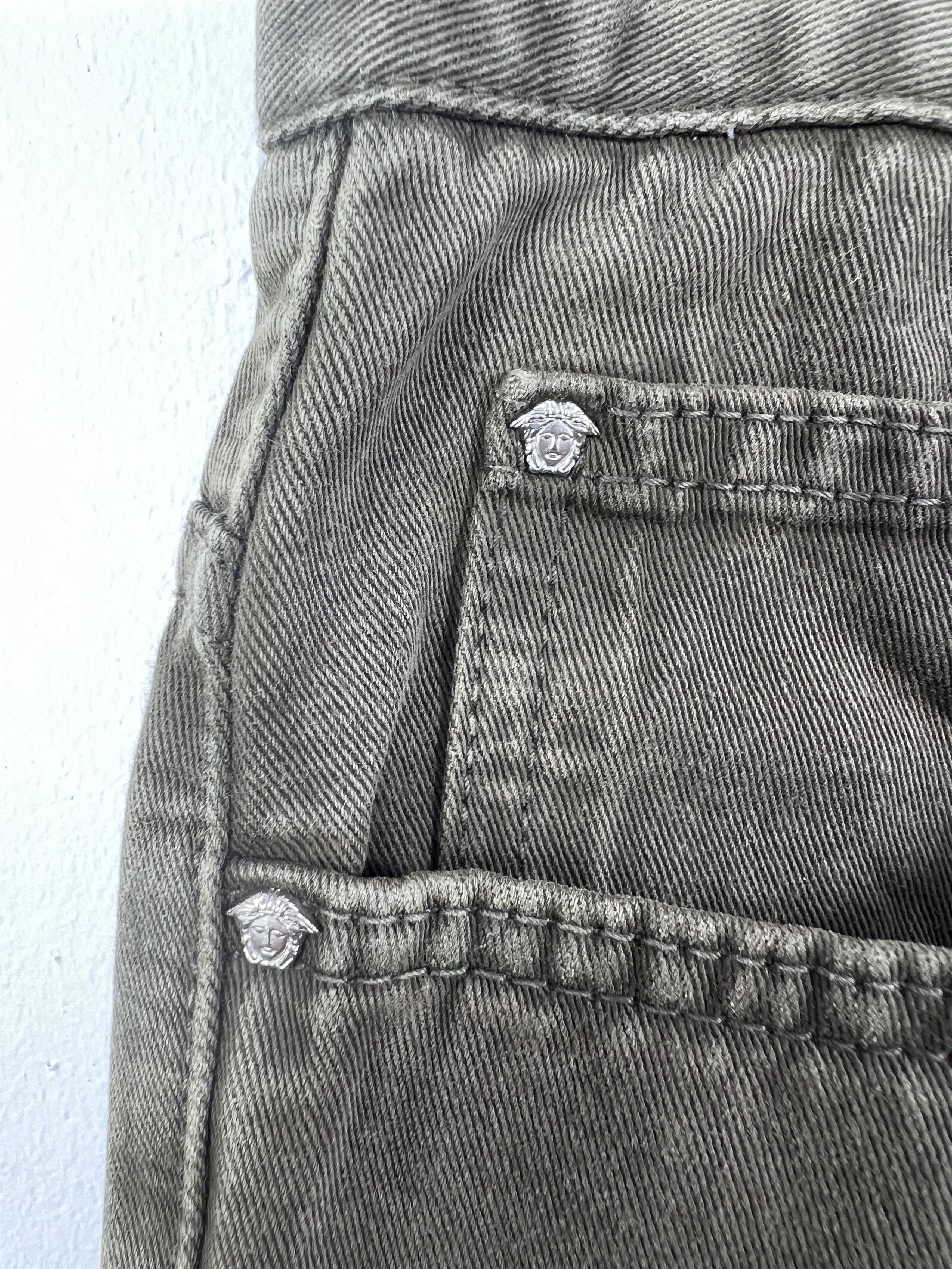 Versace Jeans Couture Vintage VERSACE Jeans Signature Khaki Green Denim GTMP154 Size US 30 / EU 46 - 4 Thumbnail