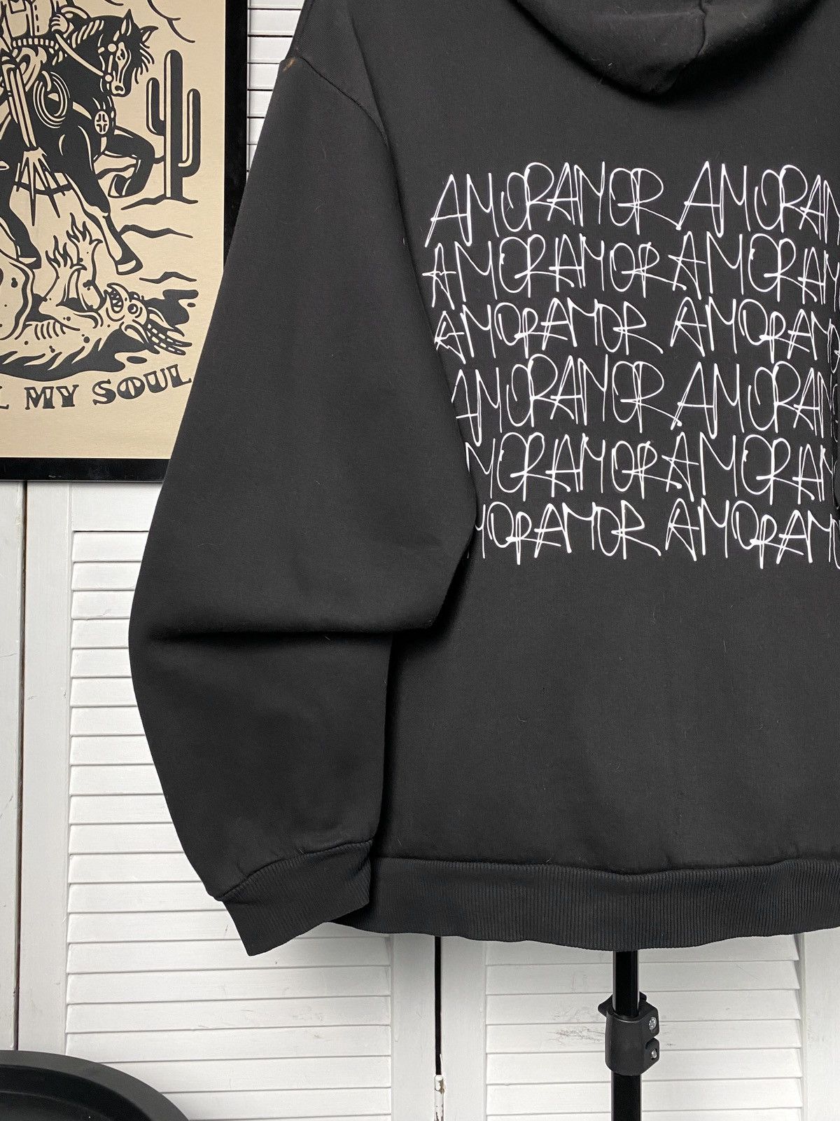 Handmade × Vintage Vintage Black ART Hoodie Back Multi Logo Amor Boxy Oversize Size US L / EU 52-54 / 3 - 8 Thumbnail