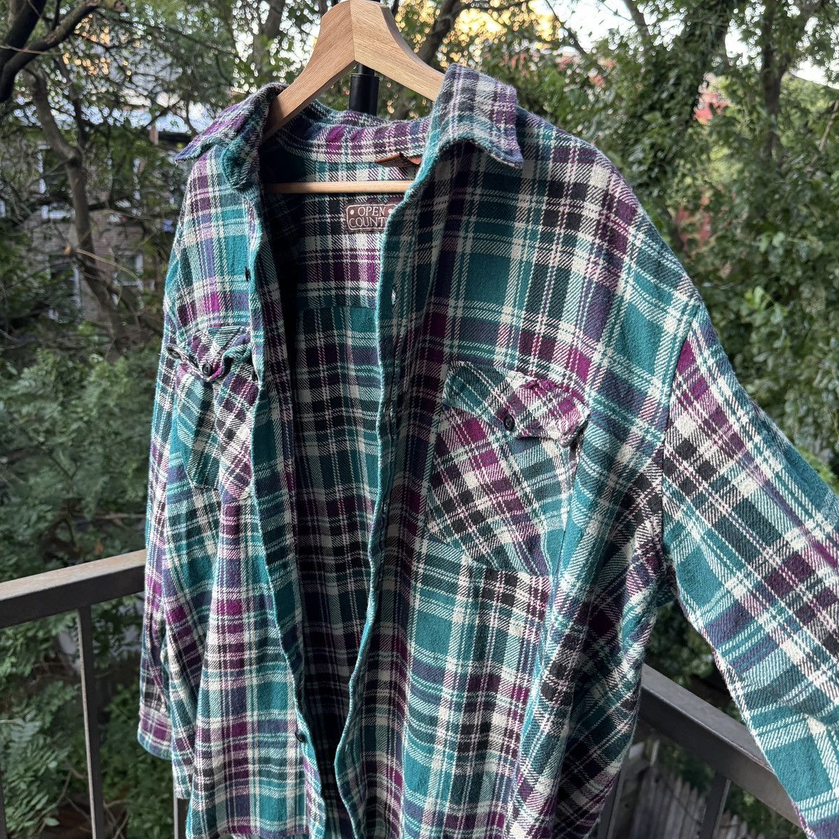 Vintage Thrashed Faded Distressed Flannel Shirt ERD Grunge Chrome Size US XL / EU 56 / 4 - 3 Thumbnail