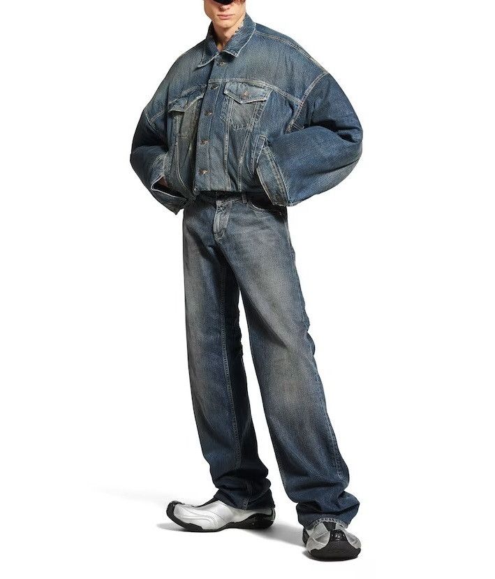 Balenciaga o1tr1nto0526 Fitted Low-Waist Pants in Blue Size US 30 / EU 46 - 3 Thumbnail