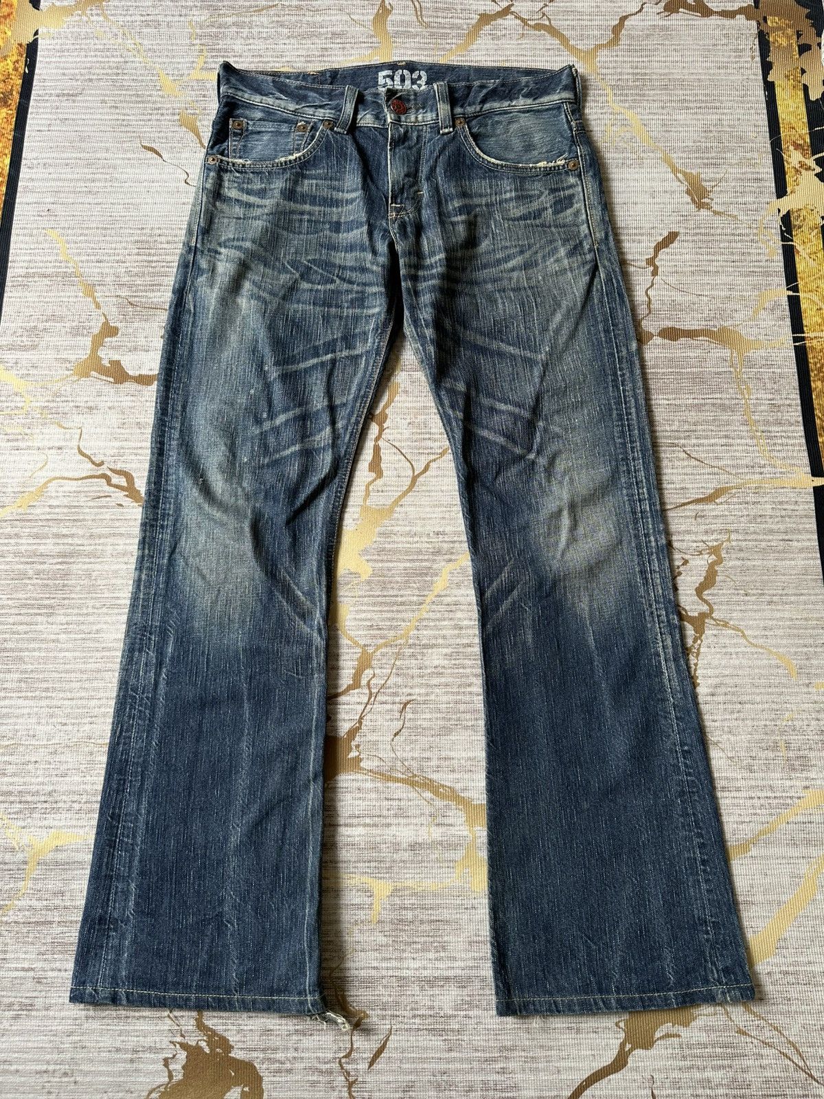 Japanese Brand FLARE Edwin 503 Claw Marks Design Denim Size US 32 / EU 48 - 2 Thumbnail