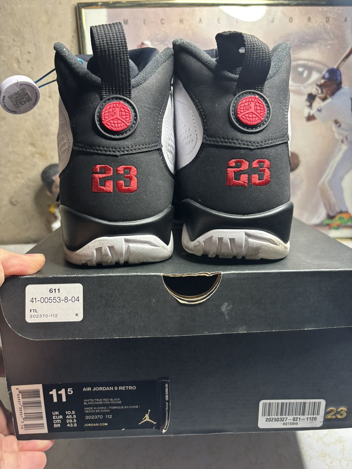 Jordan Brand Air Jordan 9 Retro OG 2016 Space Jam 2016 Size US 11.5 / EU 44-45 - 7 Thumbnail