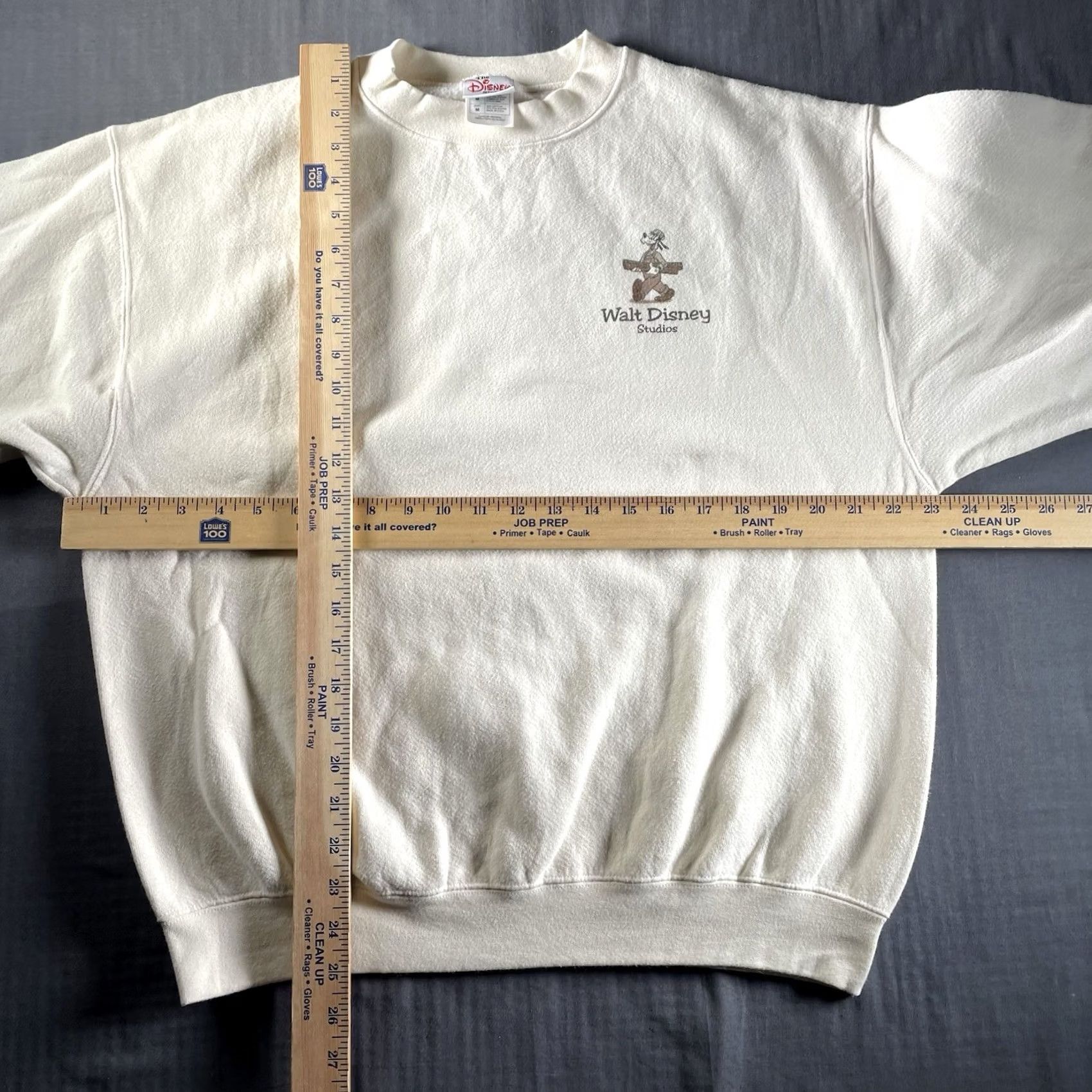 Disney VINTAGE Disney Sweatshirt Pullover Construction Crew Mickey Mouse Men’s Medium Beige Unisex Adults M Sweatshirt Mens Disney Pullover Crewneck Size US M / EU 48-50 / 2 - 7 Thumbnail