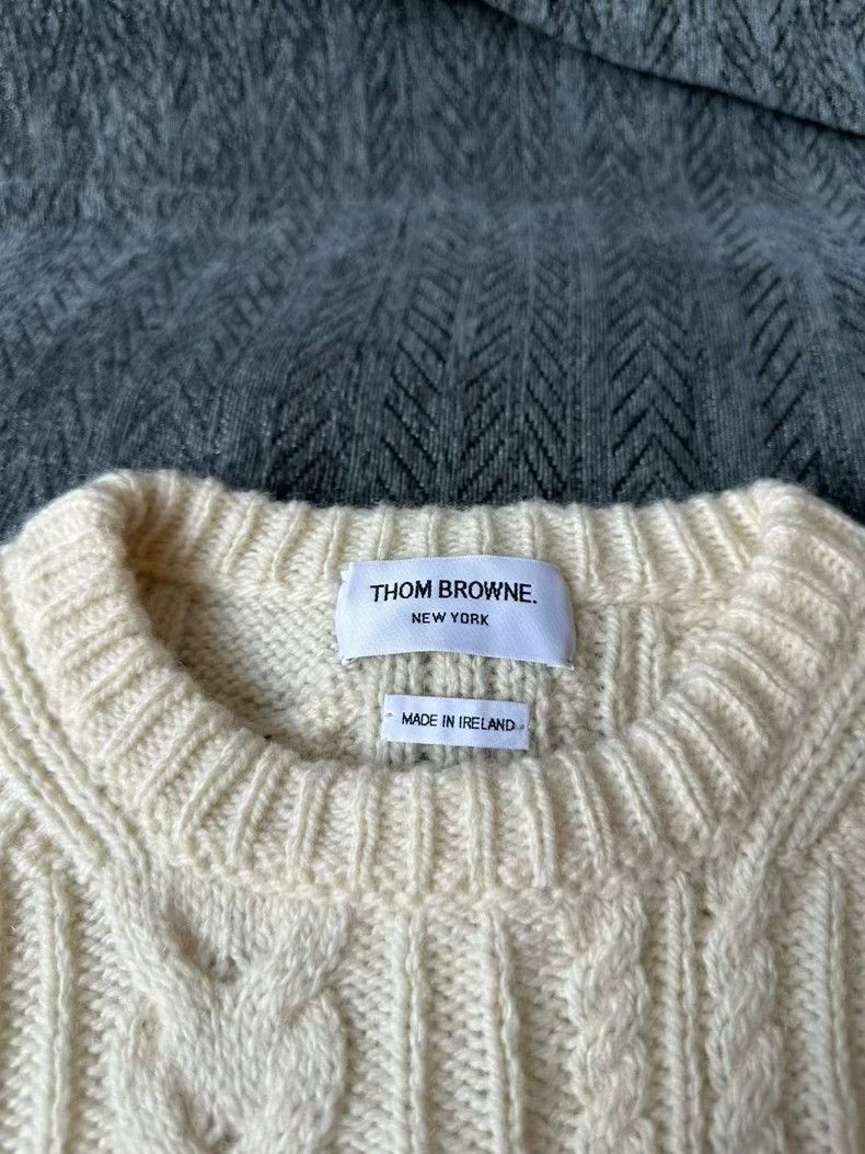 Thom Browne Thom Browne White knitted sweater Size US M / EU 48-50 / 2 - 3 Thumbnail