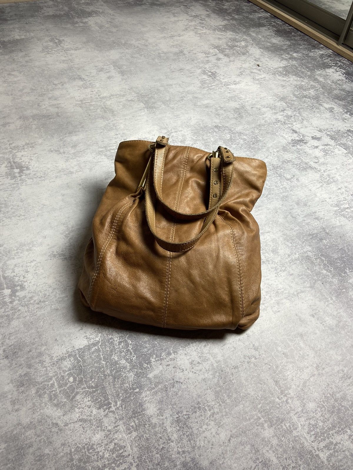 Avant Garde x Diesel 90's Vintage Y2K Leather Hand Shoulder Tote Bag in Brown, Women's