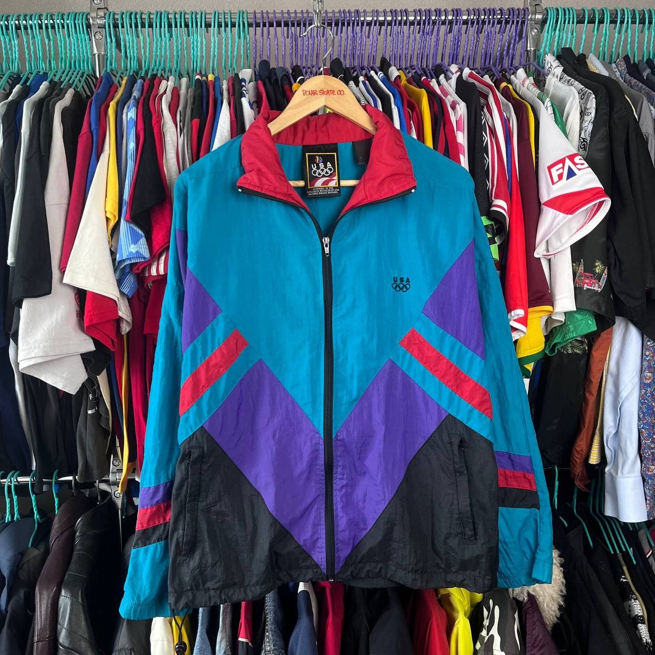 JCPenney 90s JCPenney Olympic Games USA Winbreaker Track Jacket Size US L / EU 52-54 / 3 - 2 Thumbnail