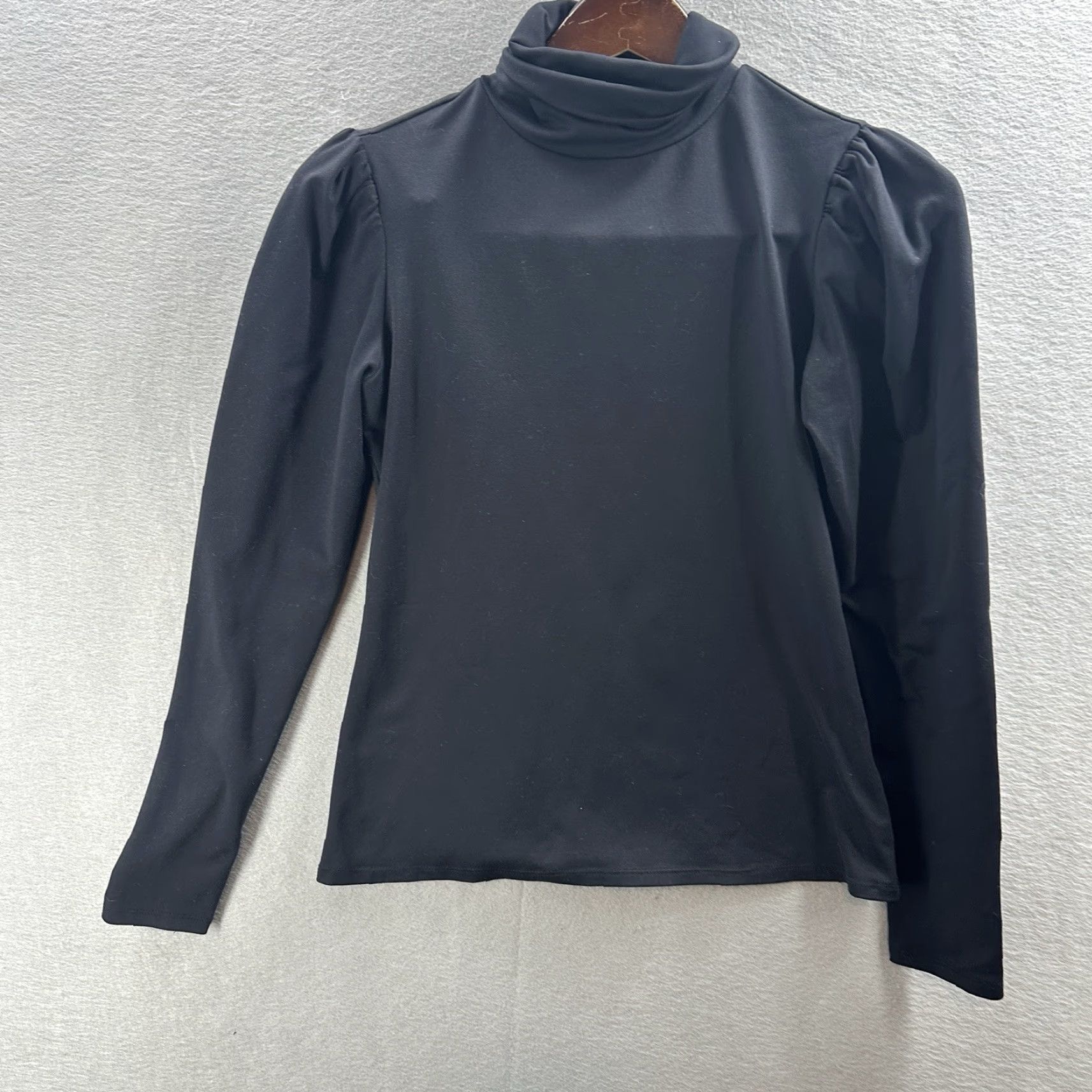 Vintage Rachel Parcell Shirt Women XS Turtleneck Puff Sleeve Red Cotton Blend Pullover Designer Modern Casual Vintage: No Size XS / US 0-2 / IT 36-38 - 2 Thumbnail