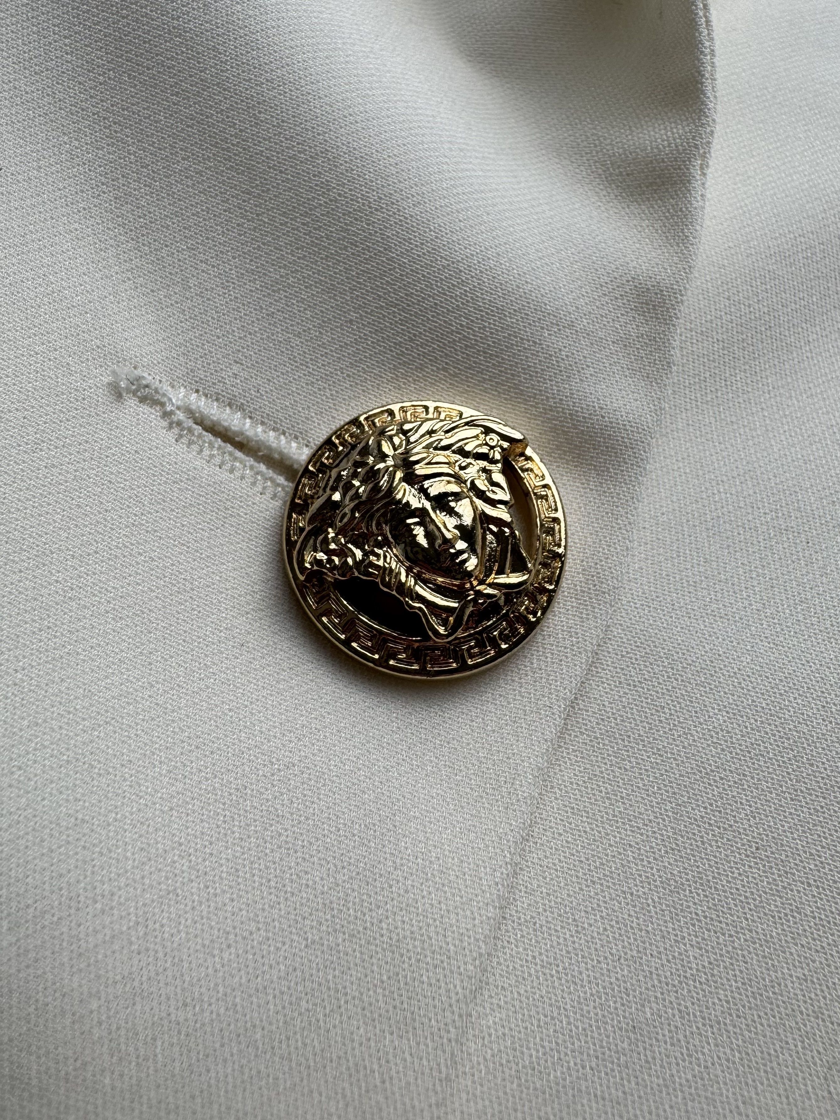 Versace Vintage Versace Embellished Silk Blazer Designer Jacket Size S / US 4 / IT 40 - 4 Thumbnail