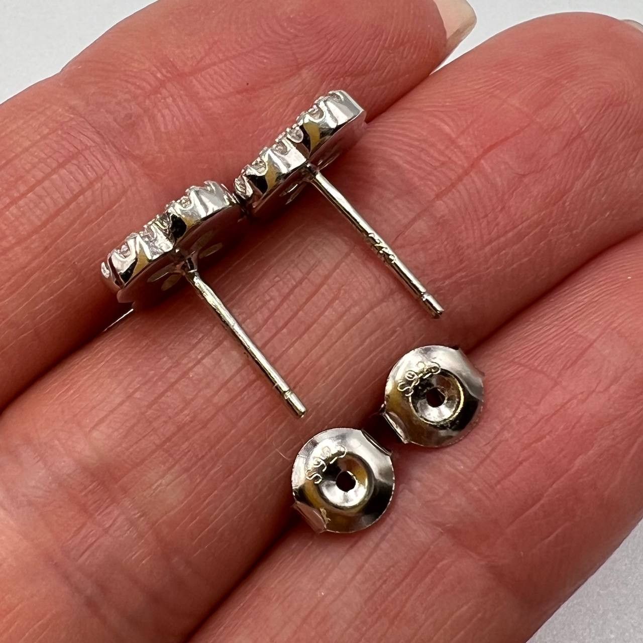 Sterling Silver × Vintage Sterling Silver 925 Stud Earrings Clover Mothe of Pearl Size ONE SIZE - 7 Thumbnail
