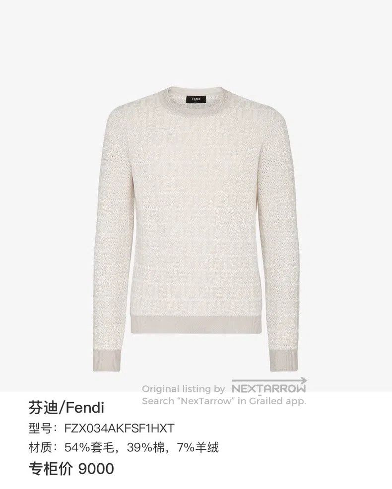 Fendi Fendi Monogrammed Fleece Logo Embellished Sweater Size US M / EU 48-50 / 2 - 8 Thumbnail