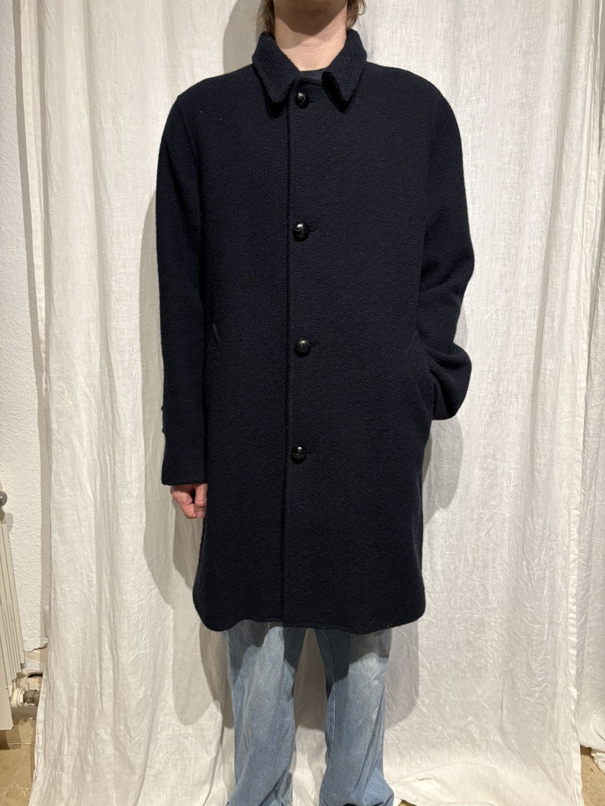 MP Massimo Piombo Massimo Piombo Alpaca navy coat WOOL Size US L / EU 52-54 / 3 - 2 Thumbnail