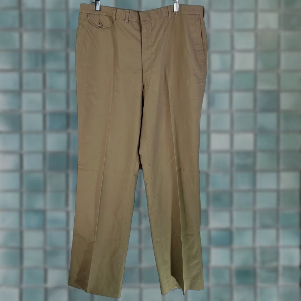 Vintage The Denver Mens Dress Pants Flat Front Khaki Beige 36X34 Regular Inseam 33in Beige NWT Mens Pants Size US 36 / EU 52 - 1 Thumbnail