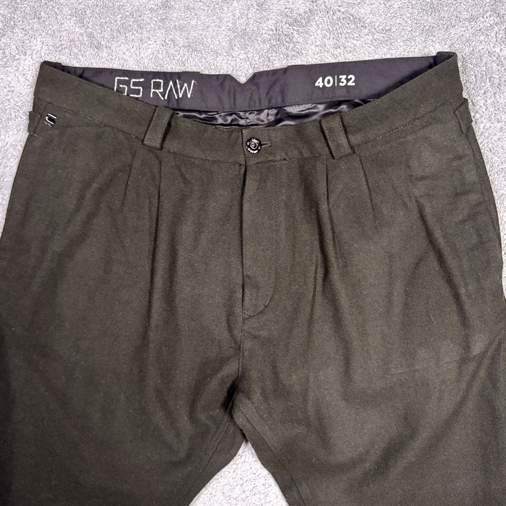 G-Star G-Star Raw Pants Mens 40x32 Varve Relaxed Chino Trousers Wool Cinchback Banished Size US 40 / EU 56 - 3 Thumbnail