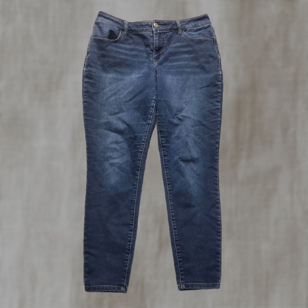 Vintage Maurices Jeans Blue Mid Rise Slim Stretch Distressed Denim Preppy Womens L Large Regular Size 36" / US 14 / IT 50 - 1 Thumbnail