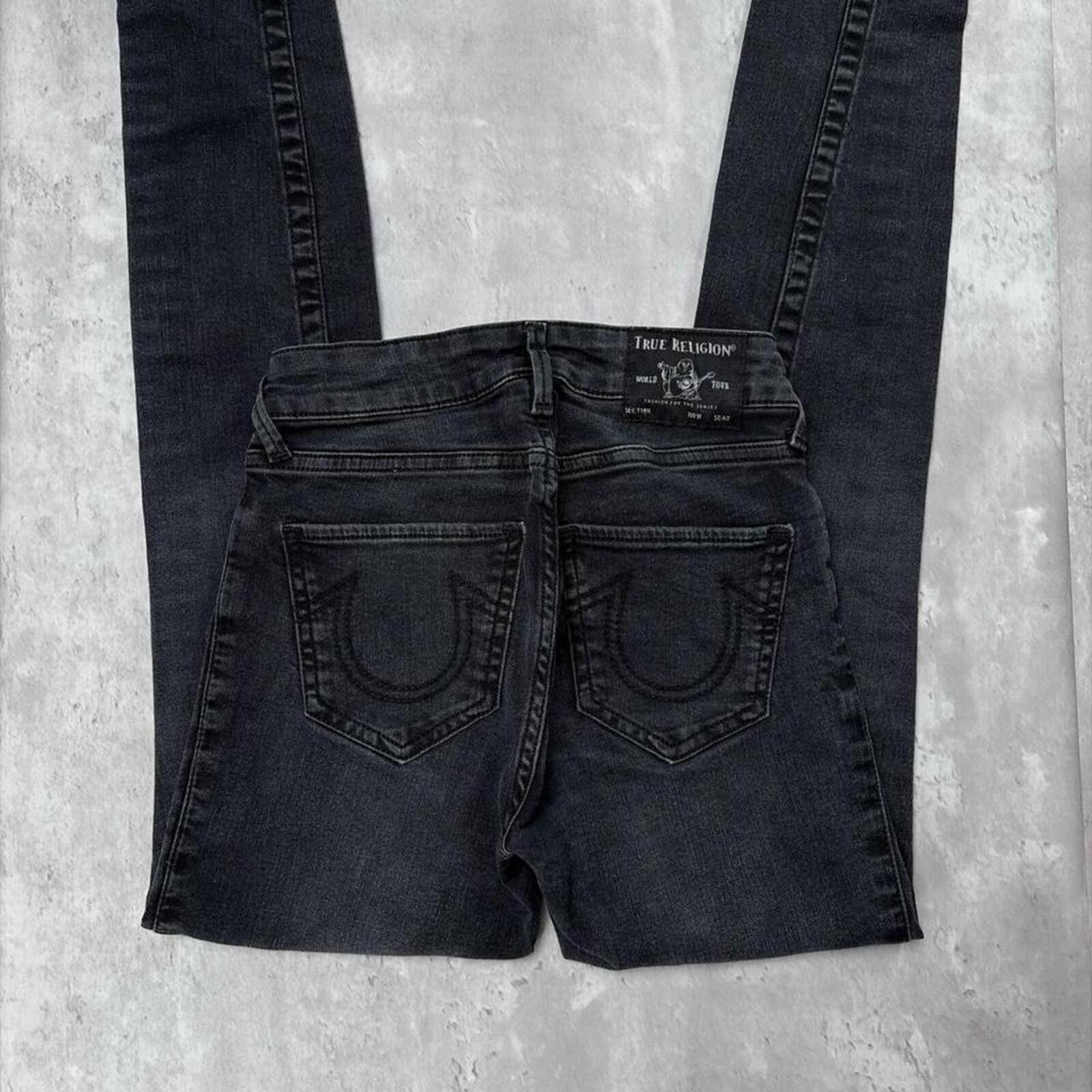 True Religion Y2K True Religion Grunge Gothic High Rise Skinny Denim Jeans Size 42" / US 20 - 3 Thumbnail