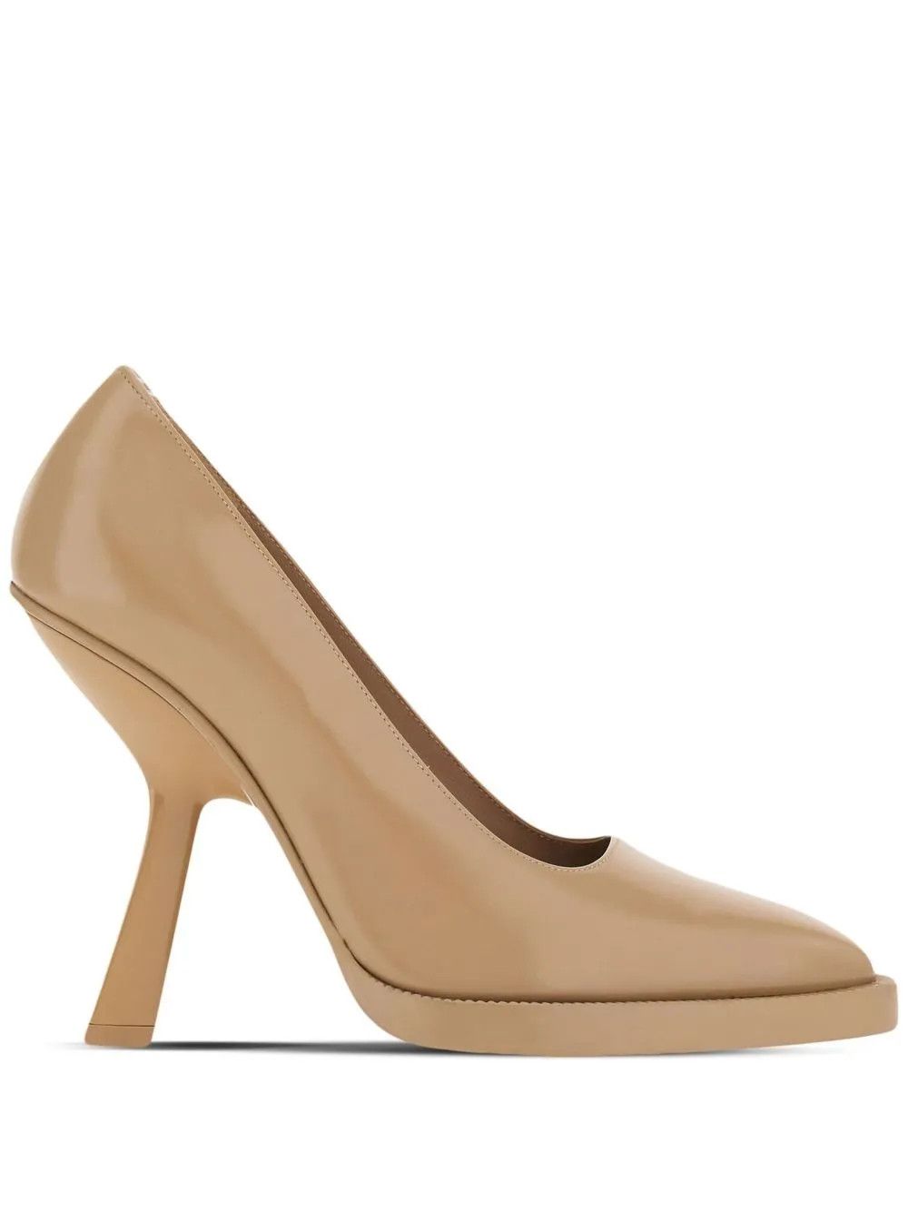 Salvatore Ferragamo o1y0426 Geometric Heel Pumps in Beige Size US 5.5 / IT 35.5 - 1 Thumbnail
