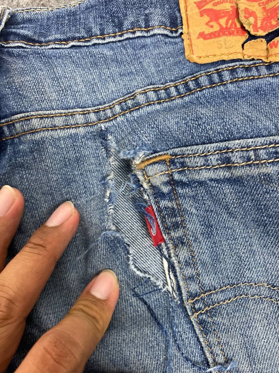Levi's levis 513 distressed denim nice design Size US 36 / EU 52 - 5 Thumbnail