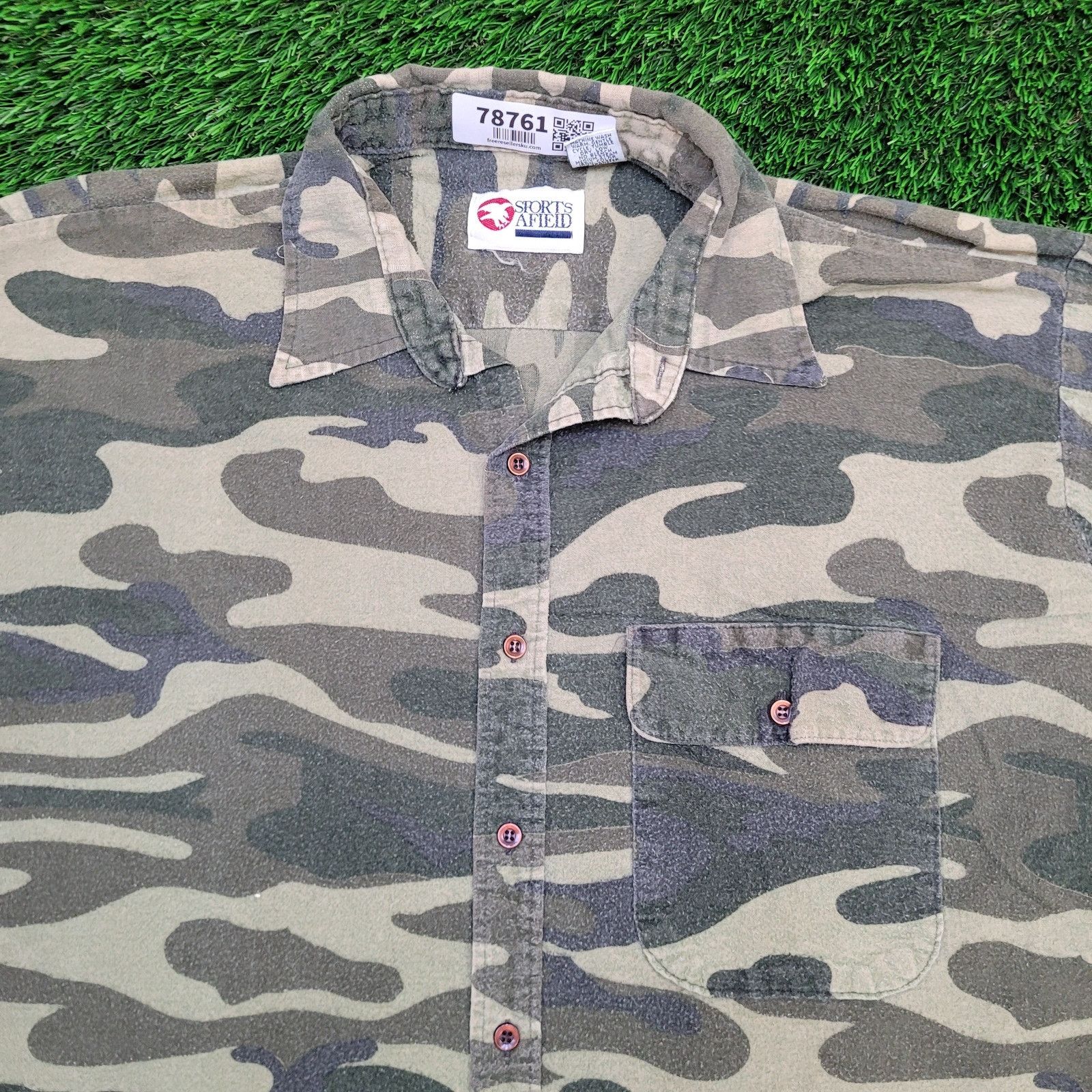 Sports Afield VTG 90s Sports Afield Camo Button Shirt XL M81 Woodland USA Size US XL / EU 56 / 4 - 2 Thumbnail