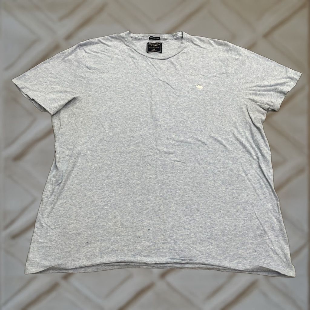 Abercrombie & Fitch Abercrombie & Fitch Basic T-Shirt Men 2XL Gray Crew Neck Short Sleeve Cotton Casual Size XXL / US 16-18 / IT 52-54 - 1 Thumbnail