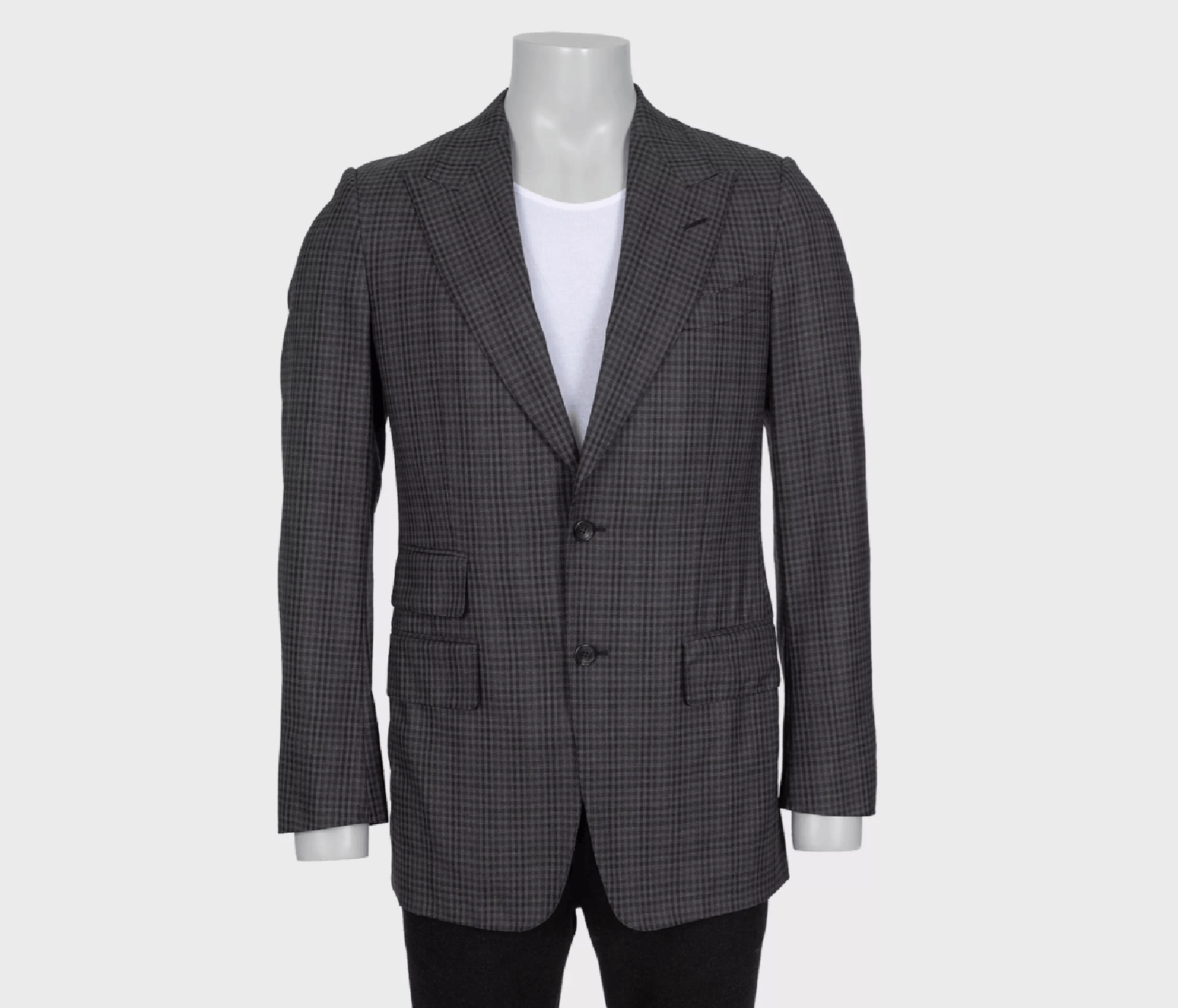 Tom Ford Tom Ford Gray Check Wool Blazer IT48 M Size 48R - 1 Thumbnail