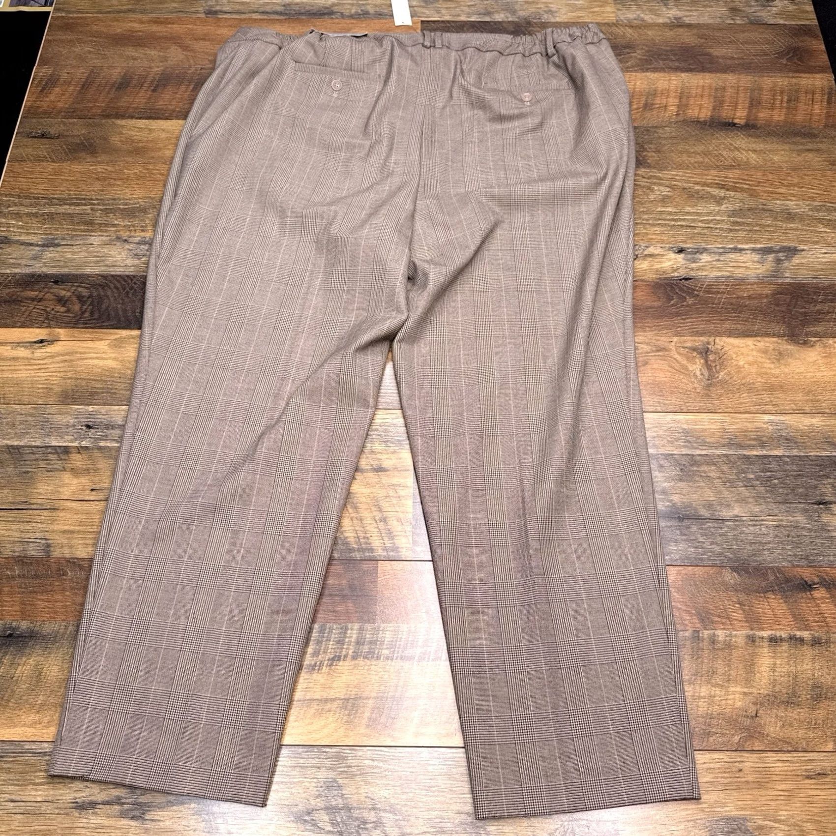 Talbots Talbots Pants Womens 24W Tan Plaid High Waist Straight Leg New Size 42" / US 20 - 2 Thumbnail