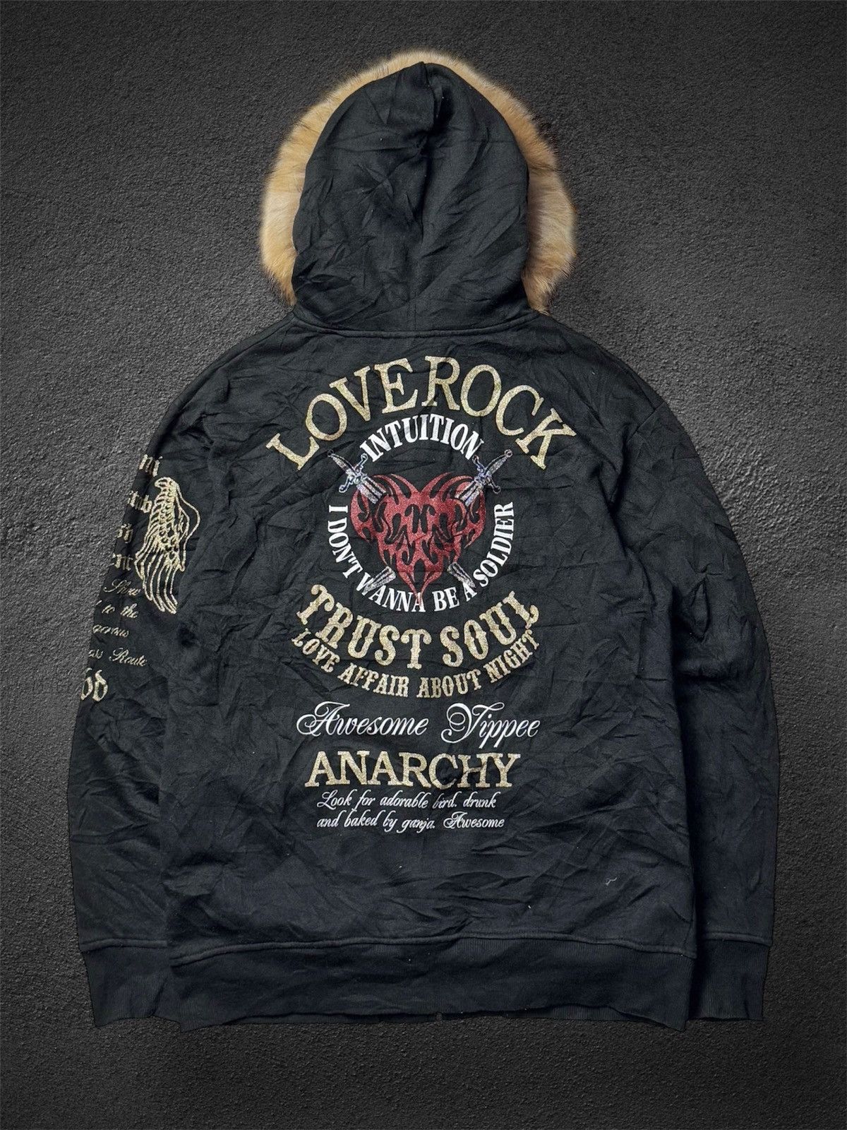 Tornado Mart Fur Hoodie Poem Defective Struct Japanese Brand Size US L / EU 52-54 / 3 - 2 Thumbnail