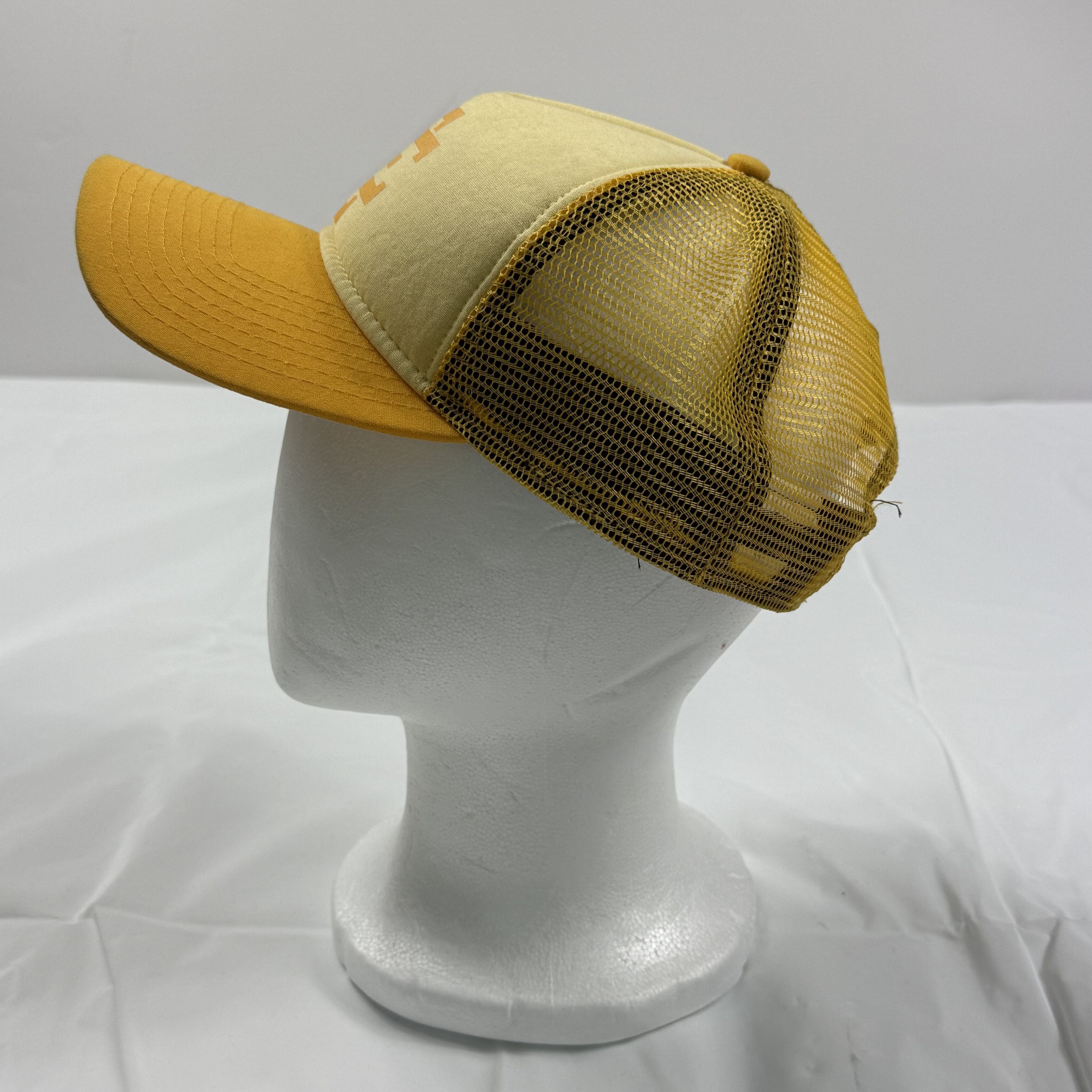Eric Emanuel Eric Emanuel EE Logo Trucker Hat Yellow Cream Mesh Snapback Size ONE SIZE - 4 Thumbnail
