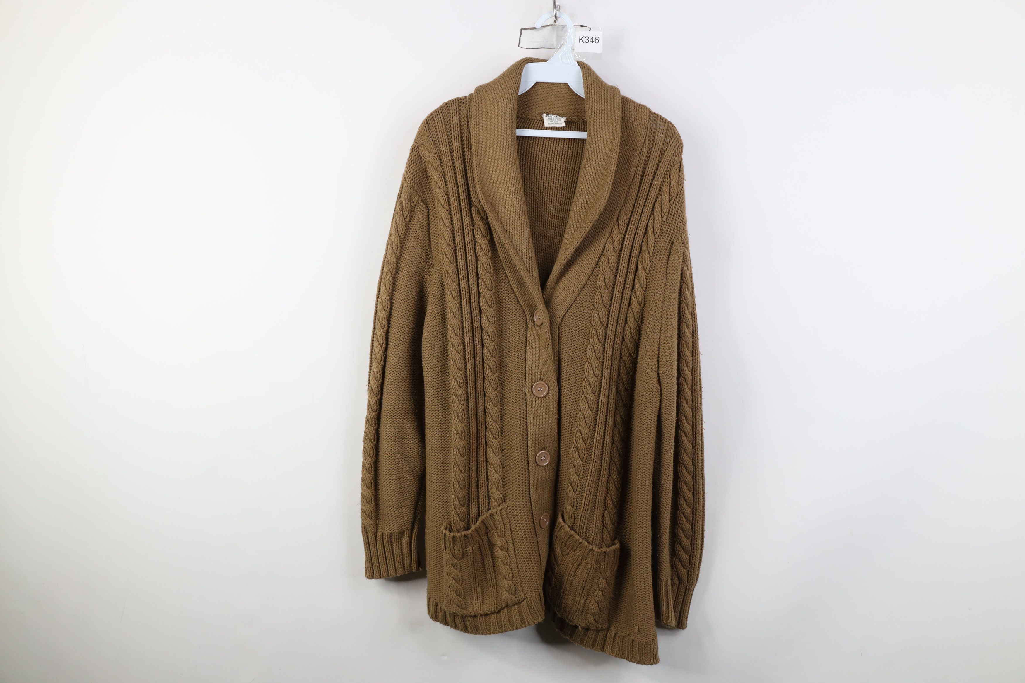 Vintage Vintage 70s Streetwear Fisherman Shawl Cardigan Sweater Size M / US 6-8 / IT 42-44 - 1 Thumbnail