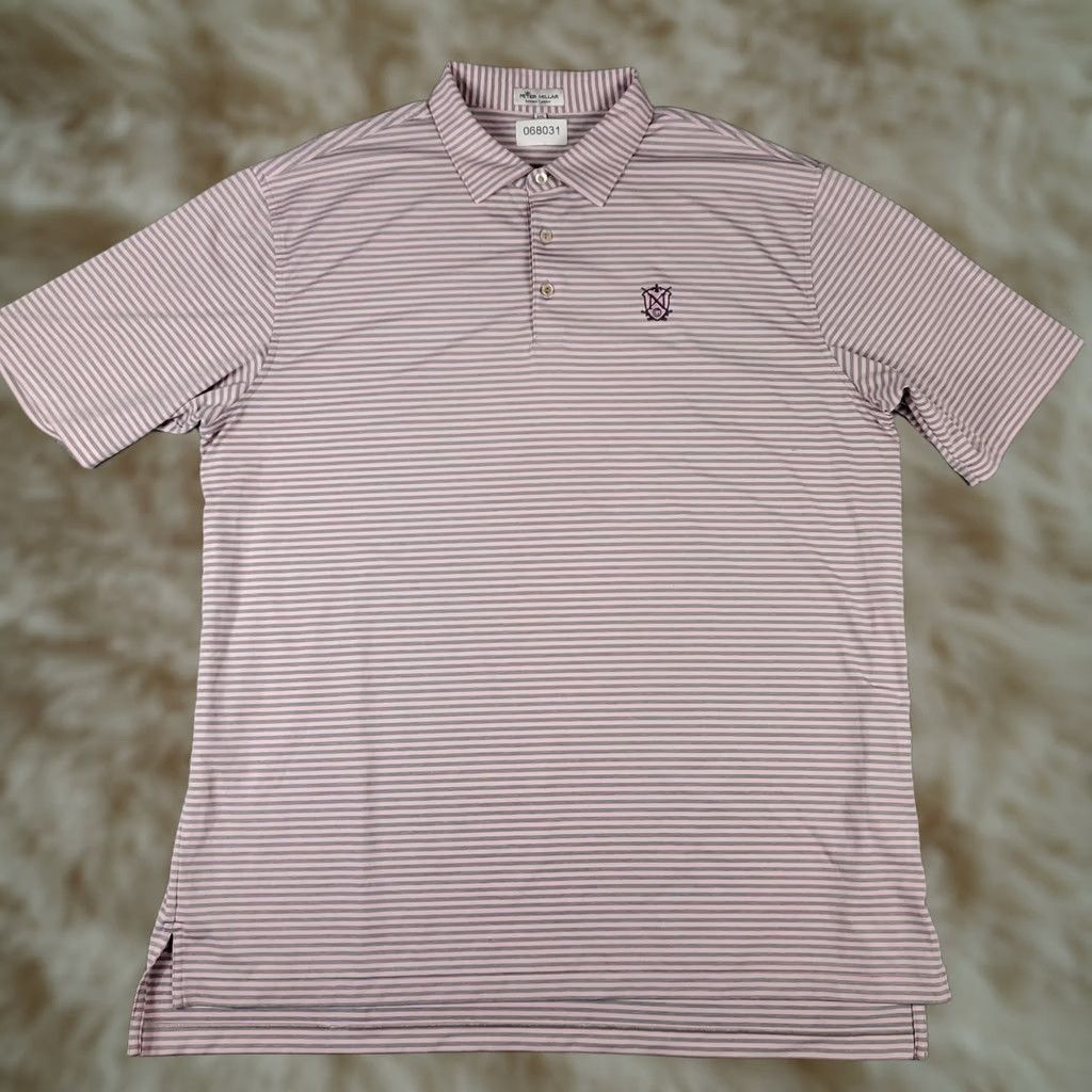 Peter Millar Peter Millar Polo Shirt Mens 2XL Pink Striped Short Sleeve Casual Golf Shirt Size US XXL / EU 58 / 5 - 1 Thumbnail