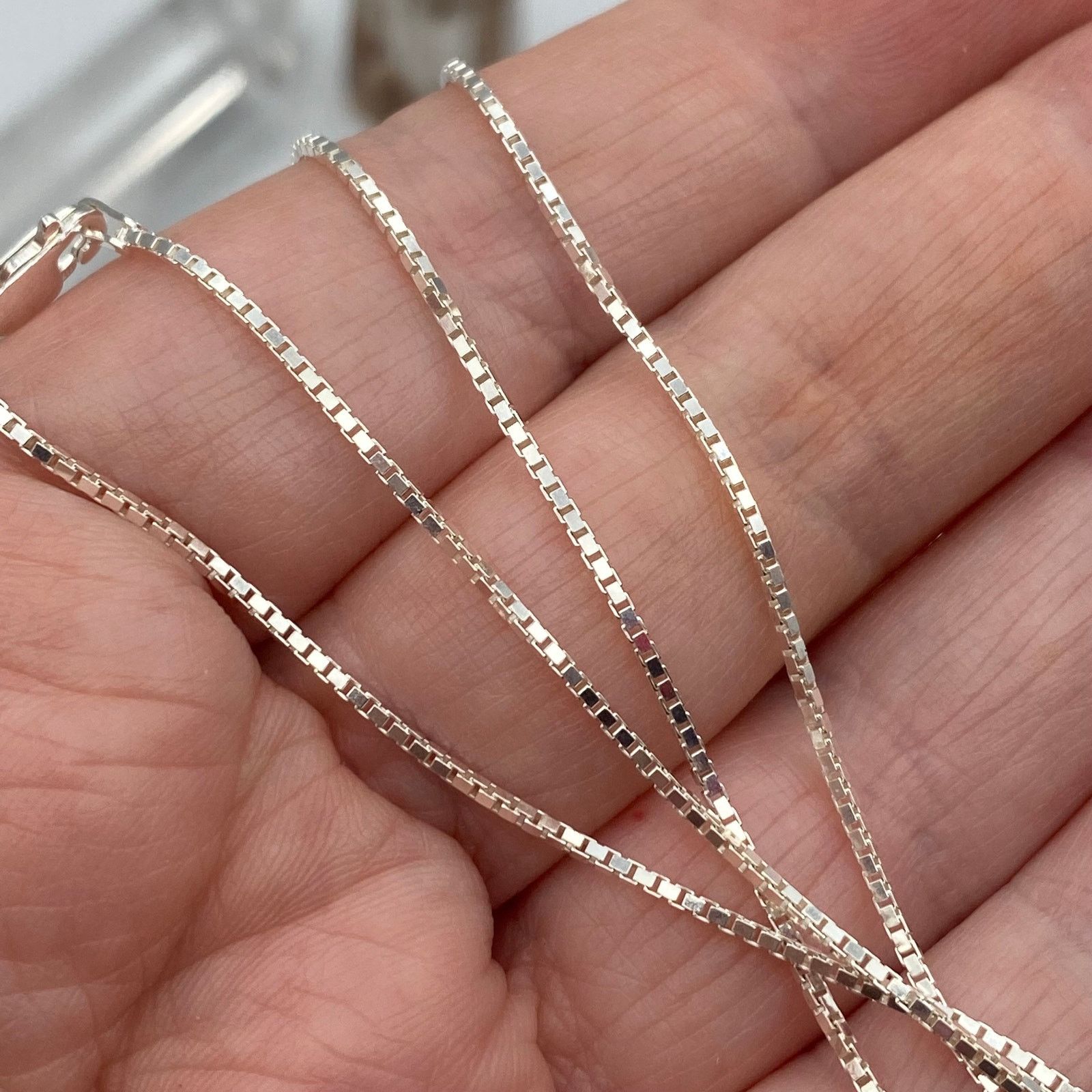 The Unbranded Brand Sterling Silver Box Chain 22" Size ONE SIZE - 3 Thumbnail