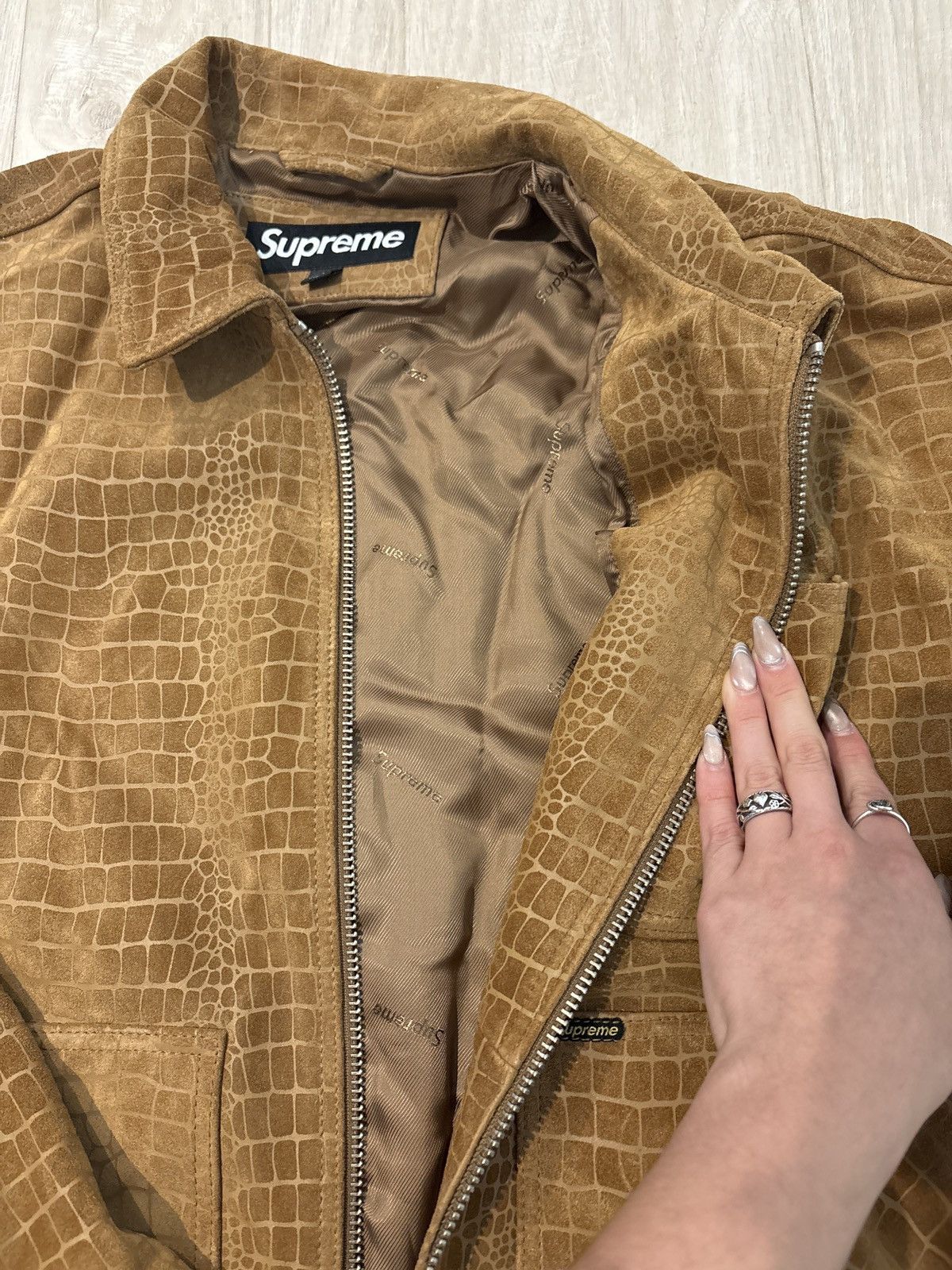 Supreme Suede Work Jacket Croc Size L