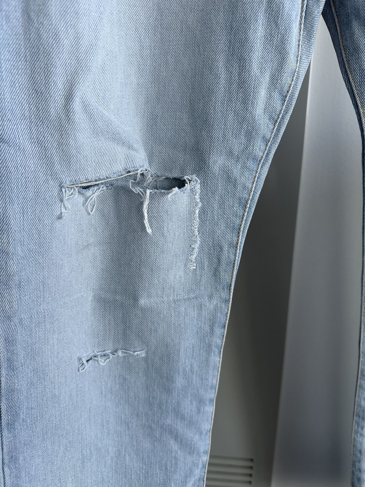Saint Laurent Paris SLP Super Rare Brand New Trashed Ripped Skinny Denim Jeans Size US 33 - 24 Thumbnail