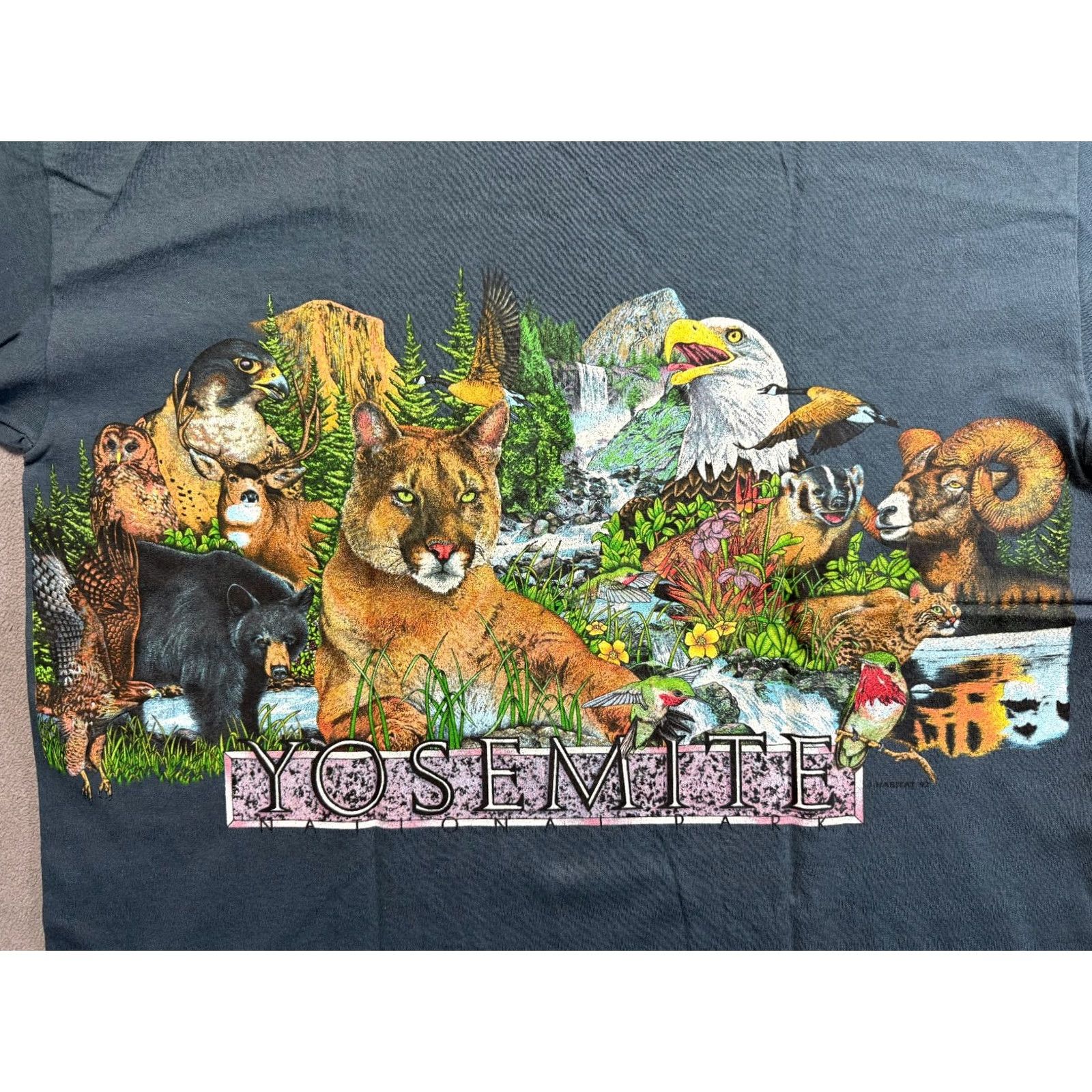 Habitat Habitat Vintage Yosemite Park AOP Mens T-Shirt 2XL Blue/Green Size US XXL / EU 58 / 5 - 6 Thumbnail