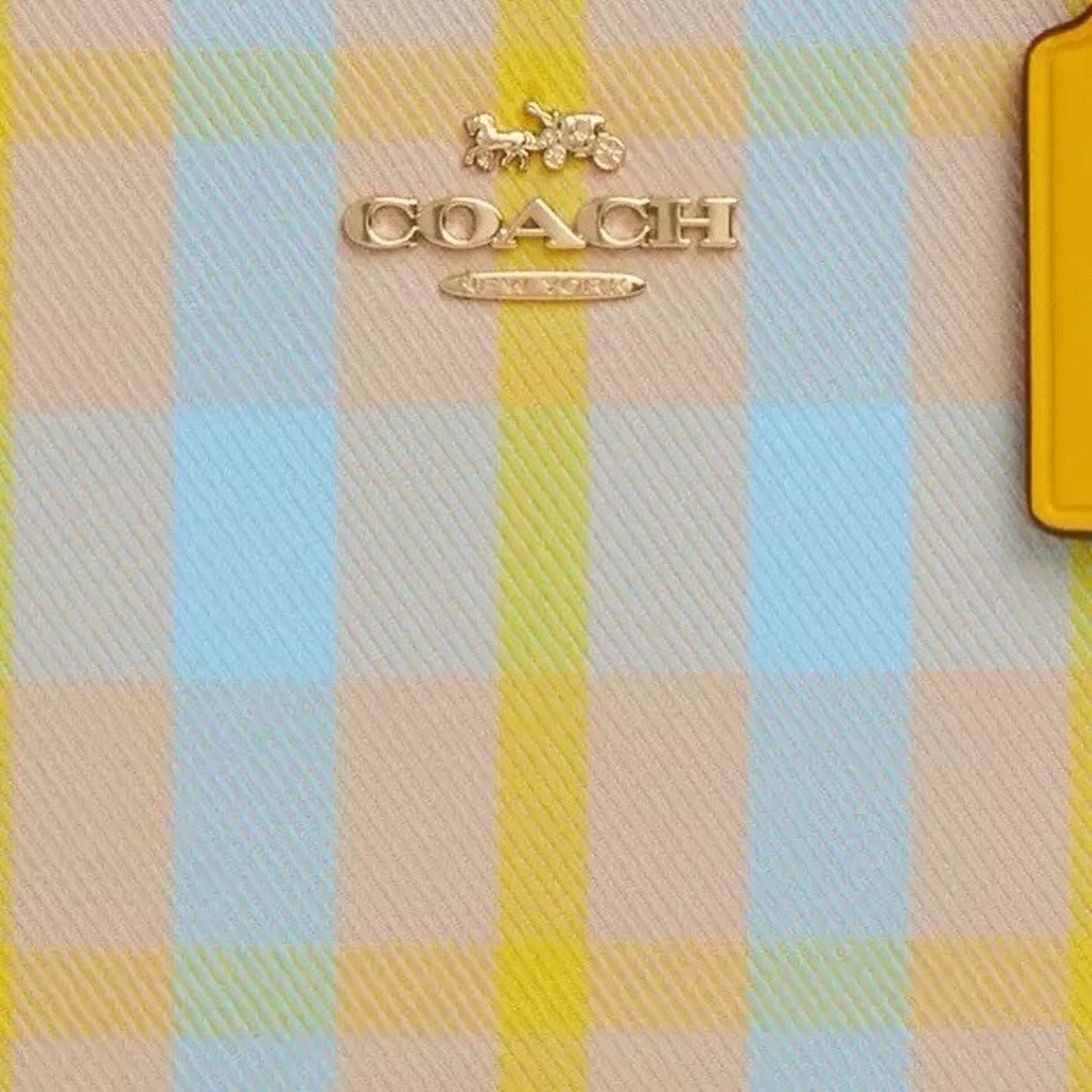 Coach NWT COACH Satchel Crossbody Bag Plaid cbi90 Bright Maize Size ONE SIZE - 11 Thumbnail
