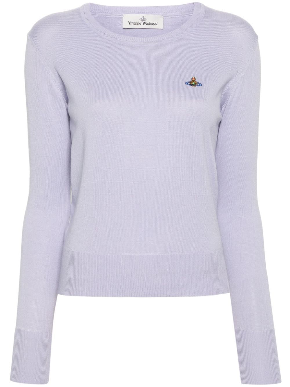 Vivienne Westwood o1s22i1n0924 Embroidered Logo Pullover Sweater in Purple Size XS / US 0-2 / IT 36-38 - 1 Thumbnail