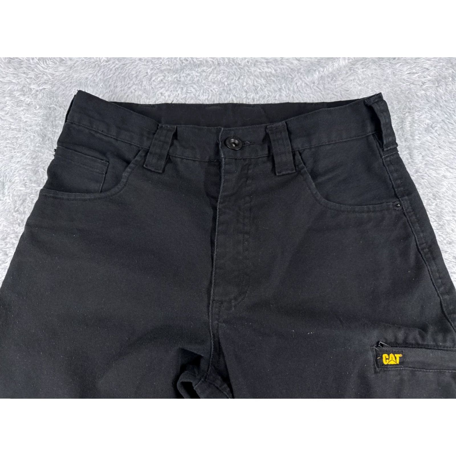 Vintage Caterpillar Pants Mens 30 Black Cargo Straight Leg Cotton Blend Workwear 28x32 Size US 28 / EU 44 - 4 Thumbnail