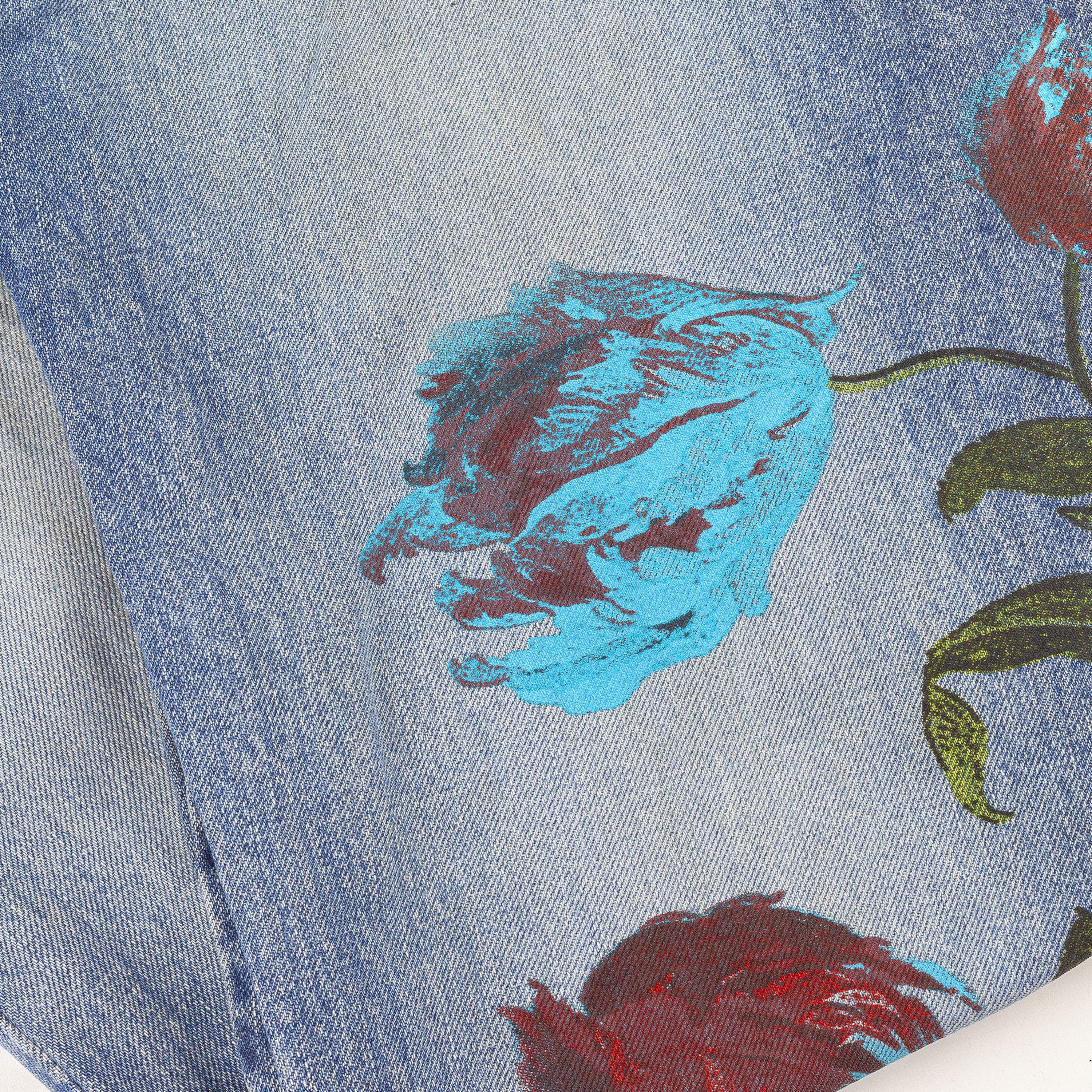 Roberto Cavalli Roberto Cavalli Flower Print Denim Vintage Jeans (M) Size US 28 / EU 44 - 6 Thumbnail