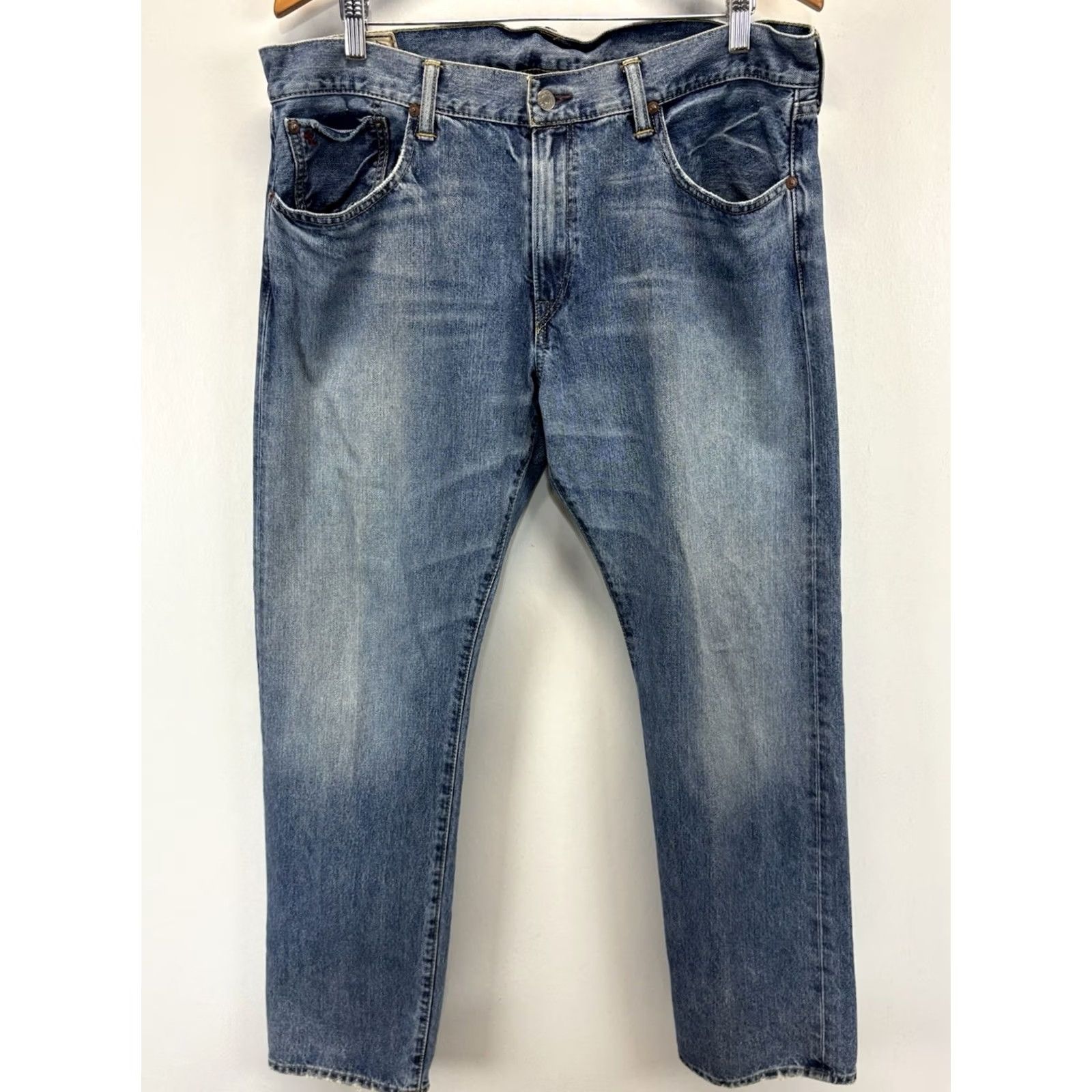Polo Ralph Lauren Polo Ralph Lauren Jeans Mens 36x32 Blue Straight Fit Zip Fly Denim 5-Pocket Regular Waist 38 Inseam 31-32 Vintage No Size US M / EU 48-50 / 2 - 2 Thumbnail