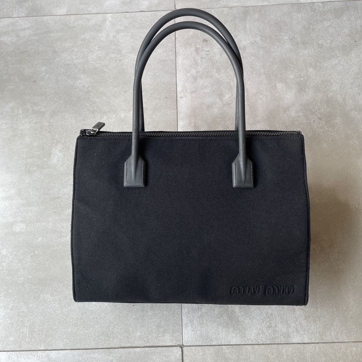 MIUMIU wool Vintage Archive Wool One Belt Shoulder Bag gray